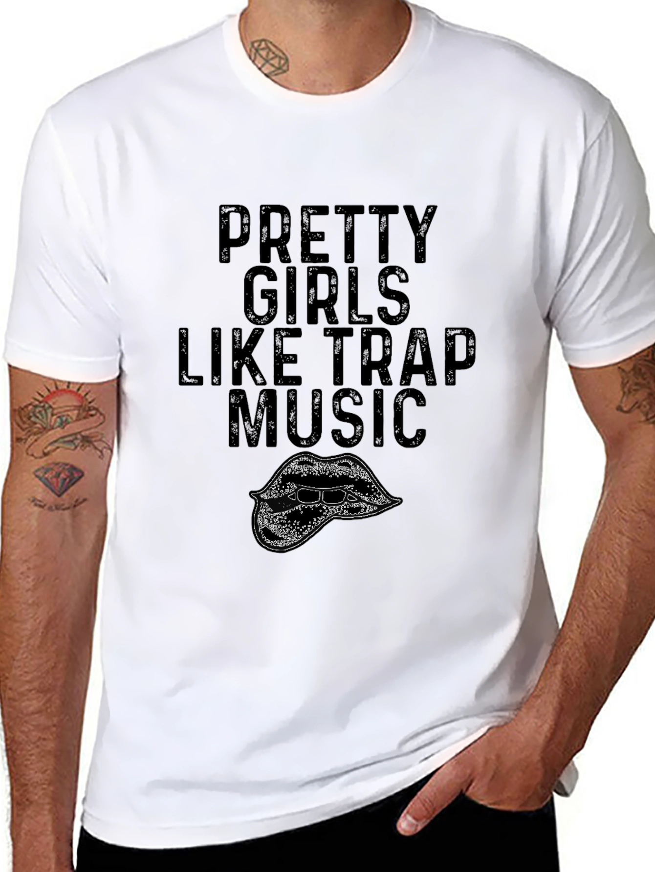Black Pretty Girls Like Trap Music Graphic Tee view 8