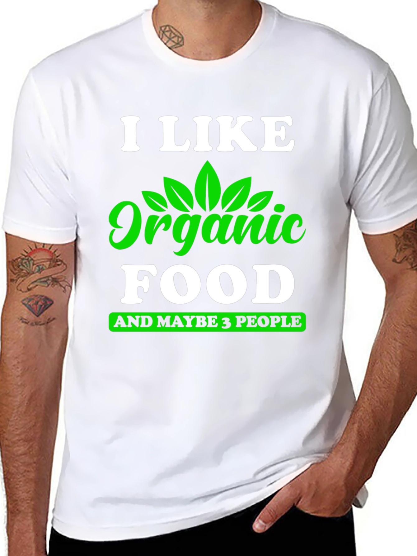 Black Organic Food Lover T-Shirt - Funny Vegan Tee view 8