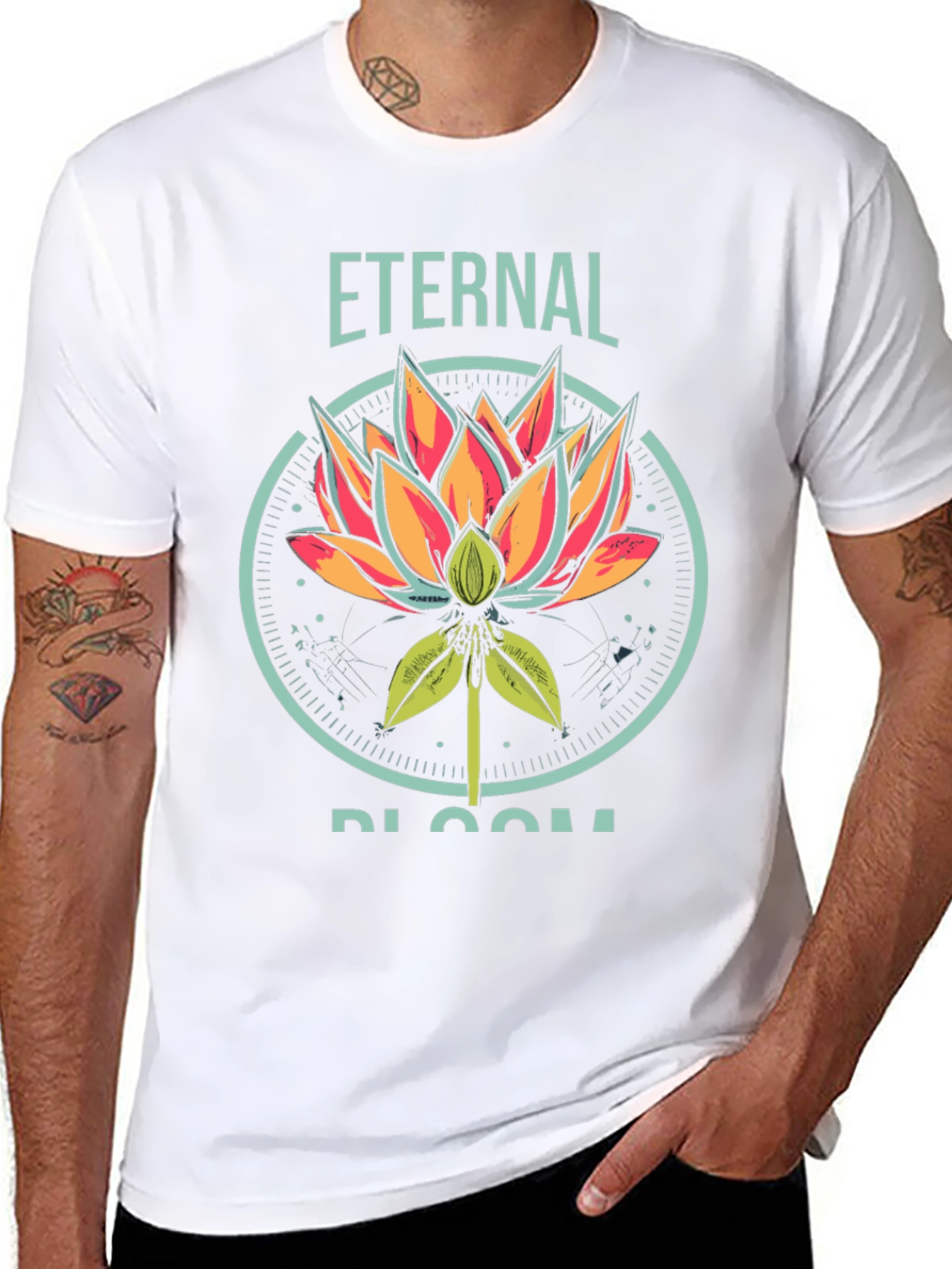 Black Eternal Bloom Graphic T-Shirt - Black view 8