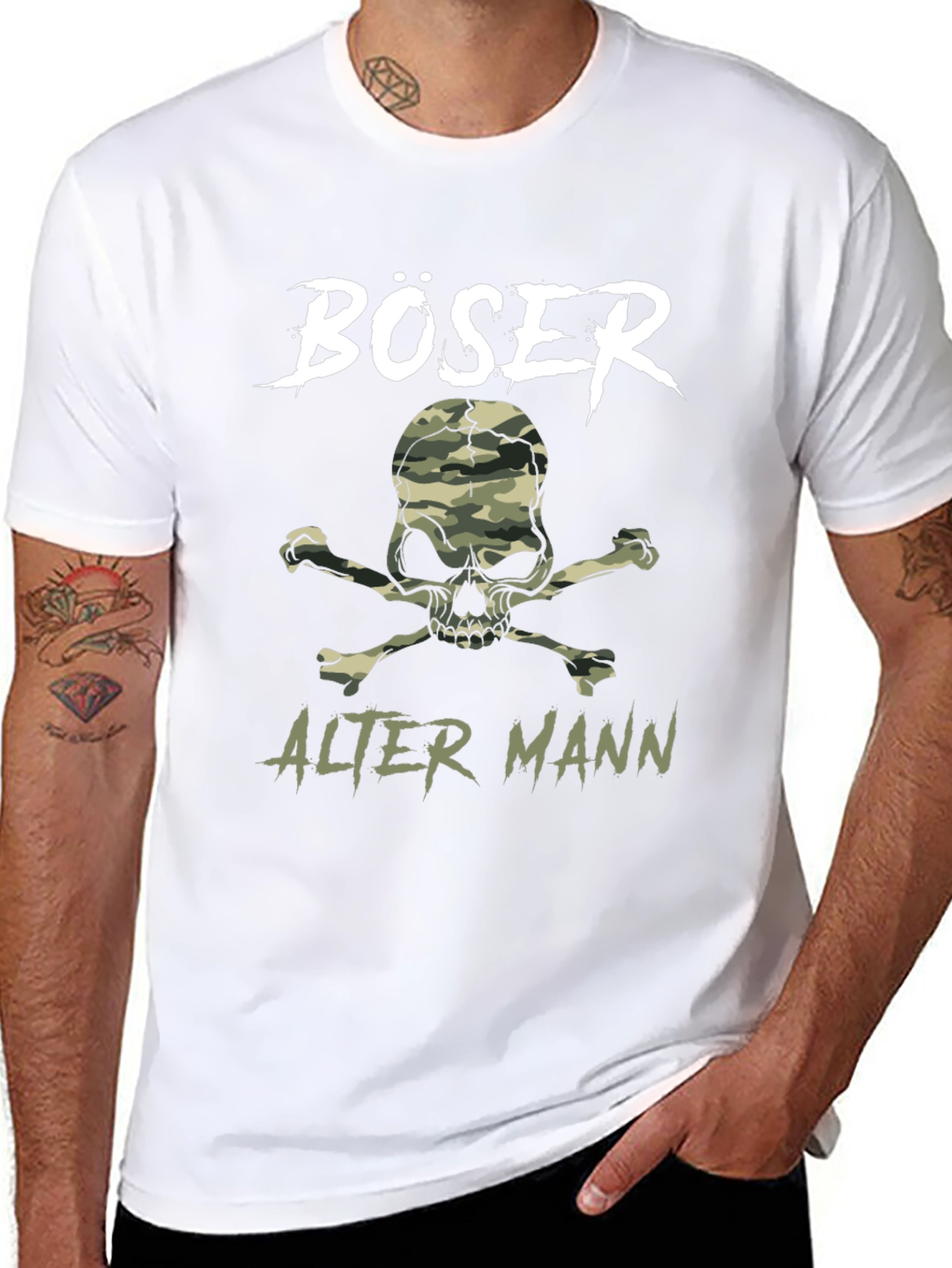 Black Böser Alter Mann T-Shirt view 8