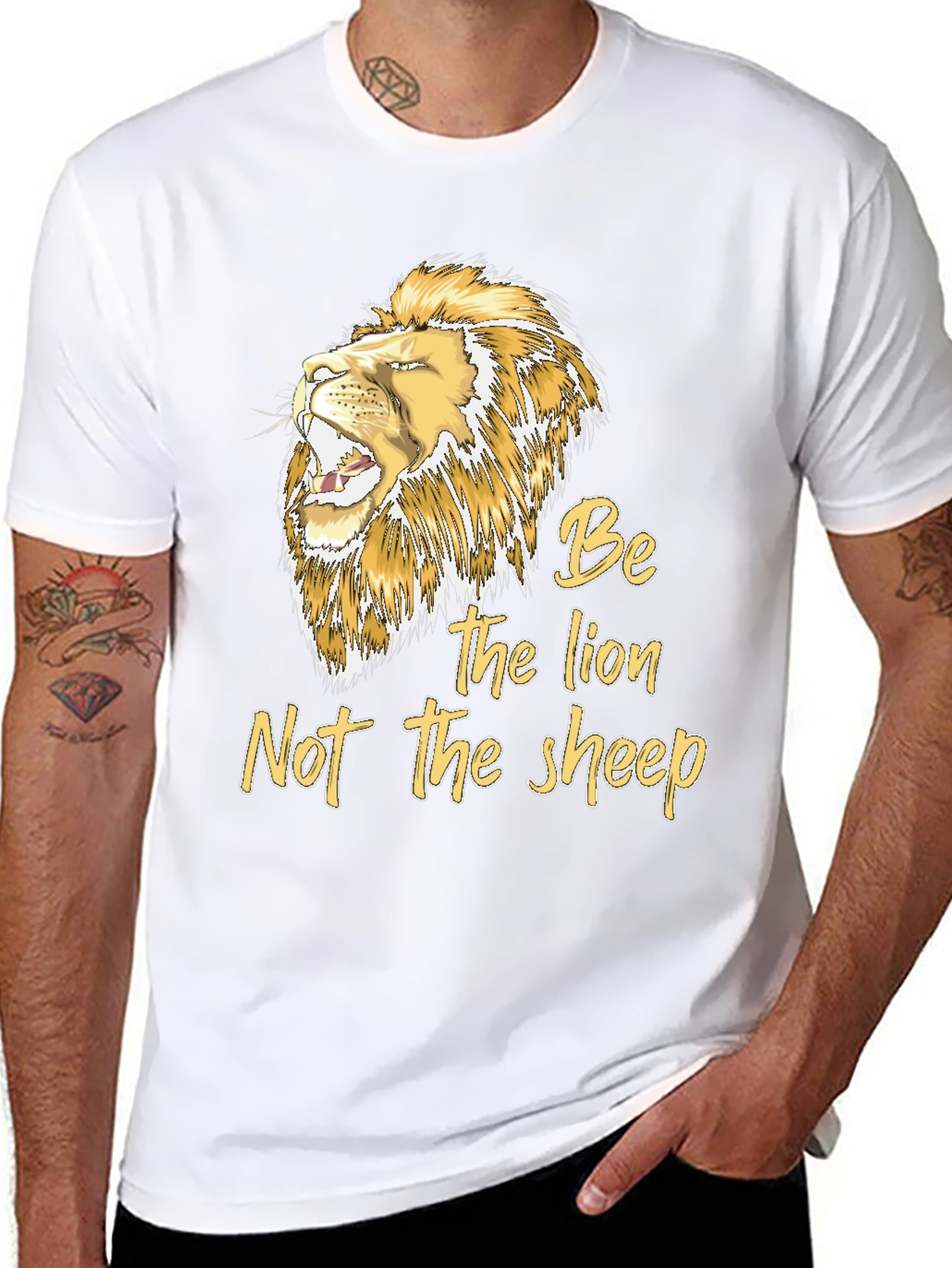 Black Be The Lion T-Shirt - Motivational Graphic Tee view 8