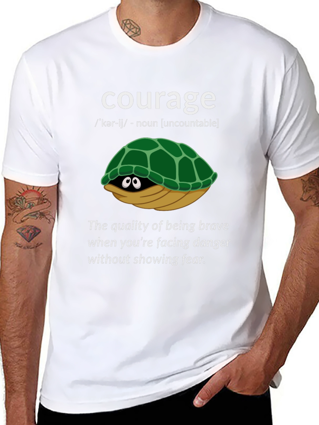 Black Courage Turtle Graphic T-Shirt - Definition Tee view 8