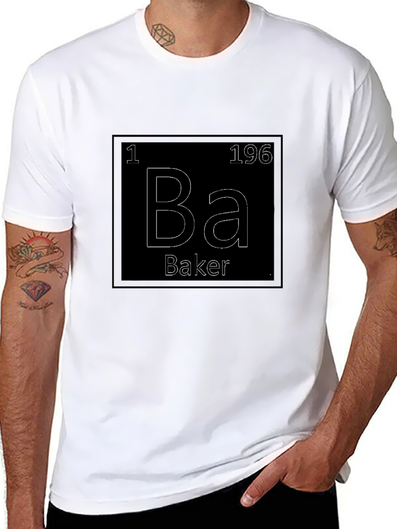 Black Baker Periodic Table Funny T-Shirt view 8
