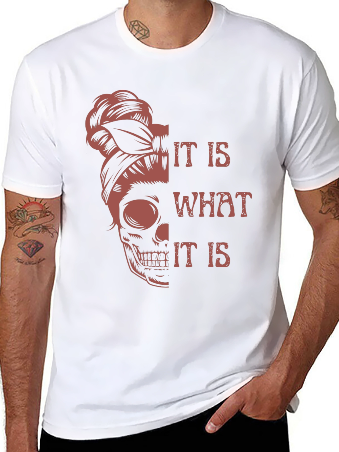 Black Skull Graphic Tee - It Is What It Is - Unisex view 8