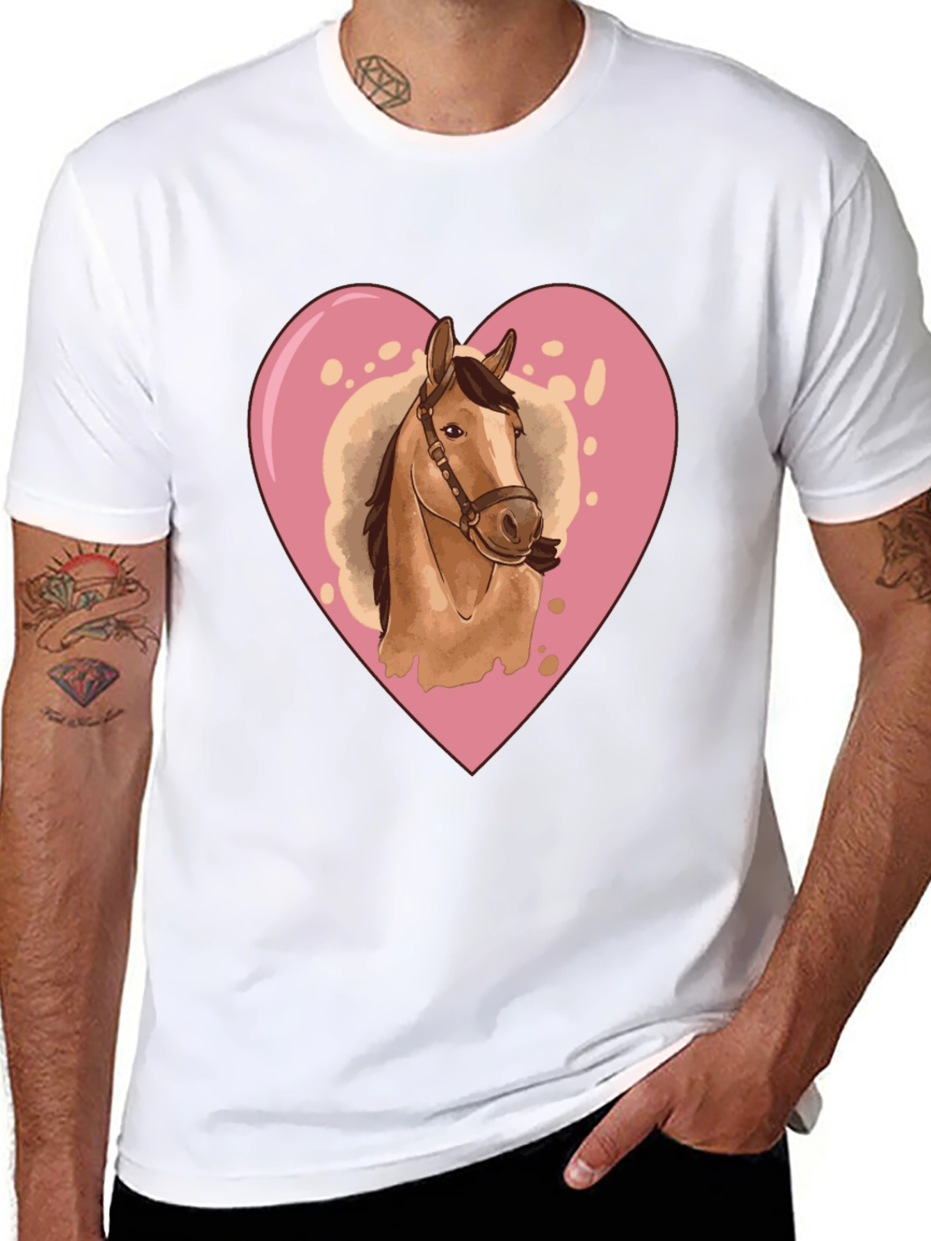 Black Horse Love Graphic Tee view 8
