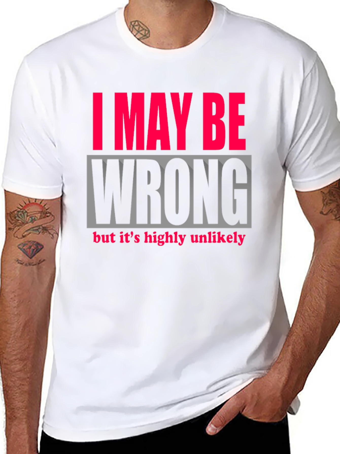 Black Humorous "I May Be Wrong" Graphic Tee view 8