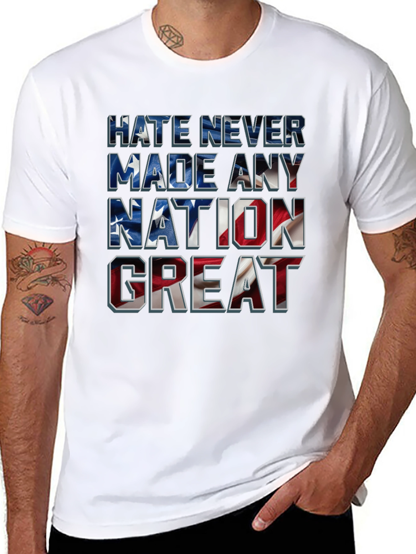 Black Hate Never Made Any Nation Great T-Shirt view 8