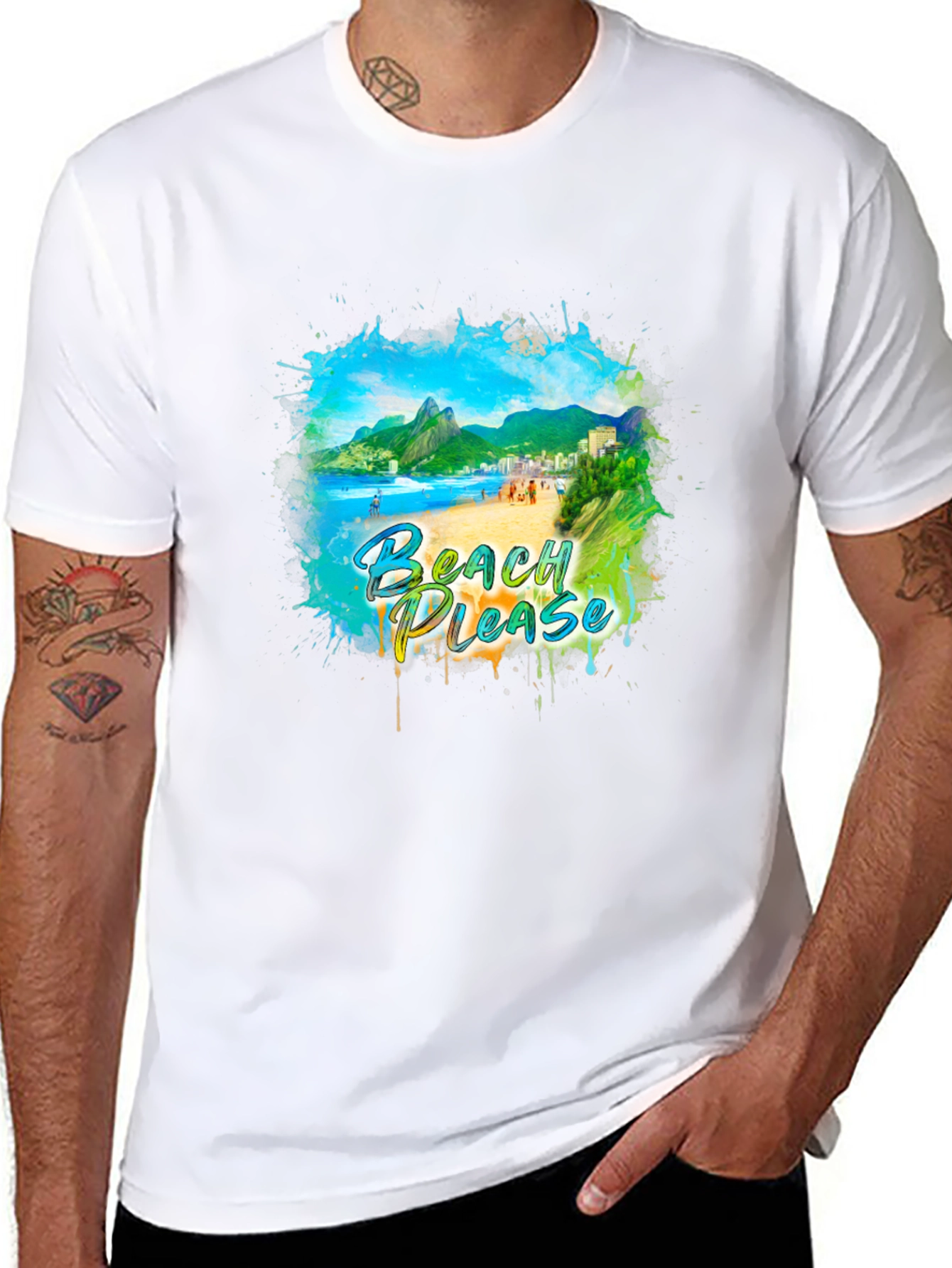 Black Beach Please Graphic Tee - Tropical Vibes view 8