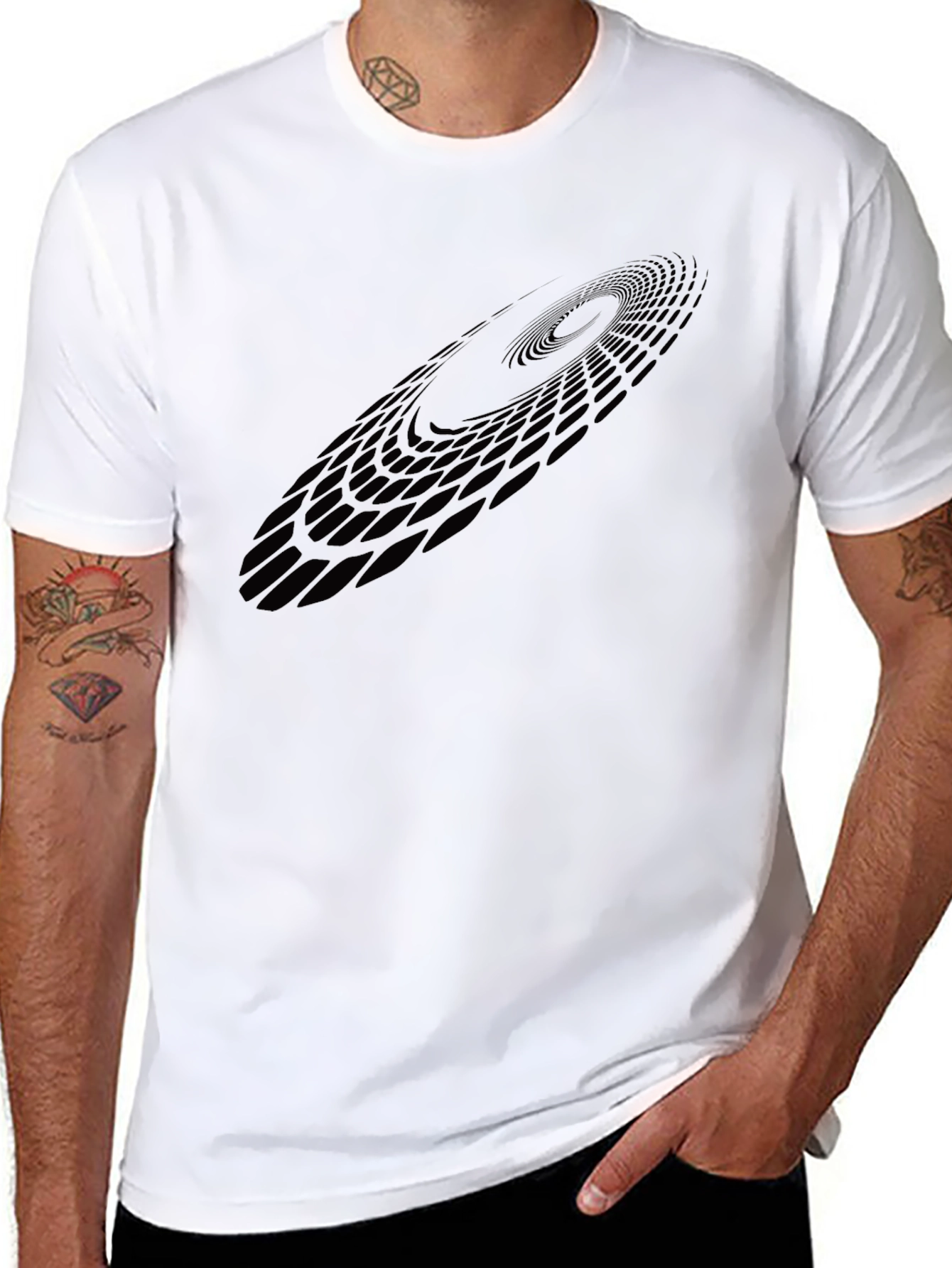 Black Abstract Black Hole Graphic T-Shirt view 8