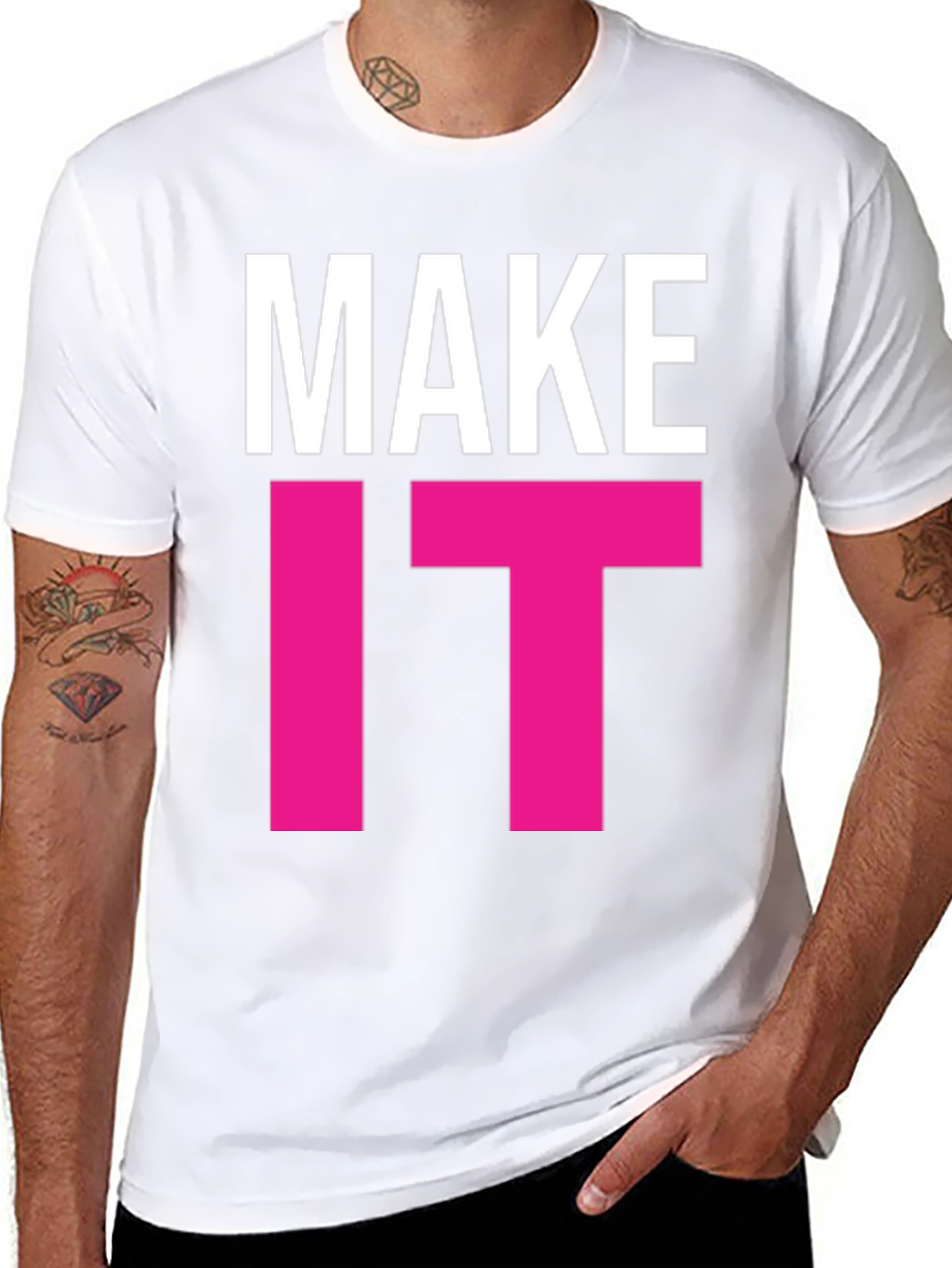 Black Make It Happen Graphic Tee - Bold Statement T-Shirt view 8