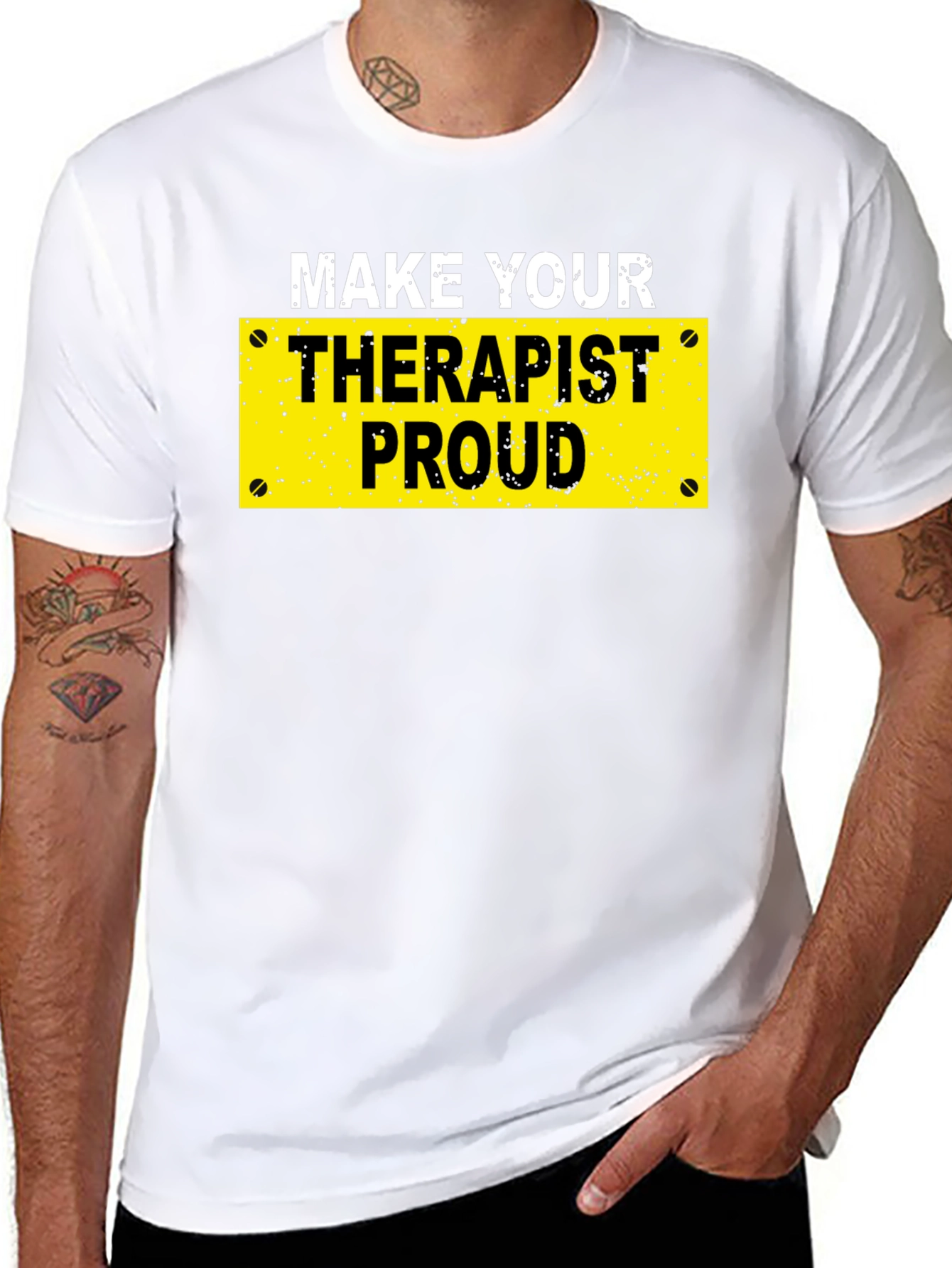 Black Make Your Therapist Proud T-Shirt - Novelty Graphic Tee view 8