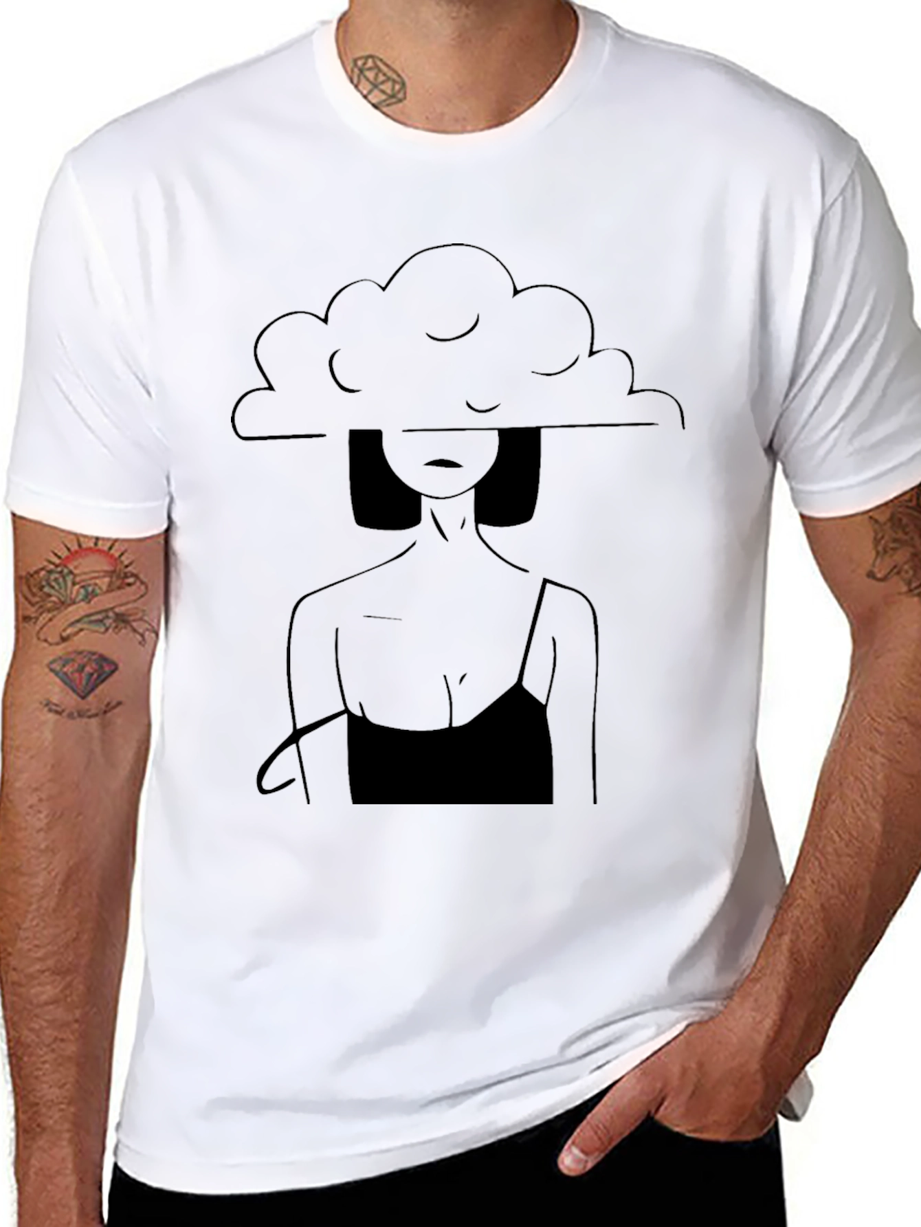 Cloud Mind Woman Graphic Tee - Black - 8