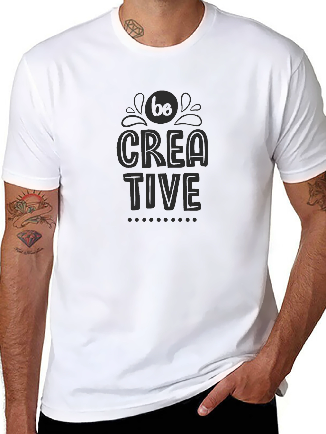 Black Be Creative - Black Graphic T-Shirt view 8