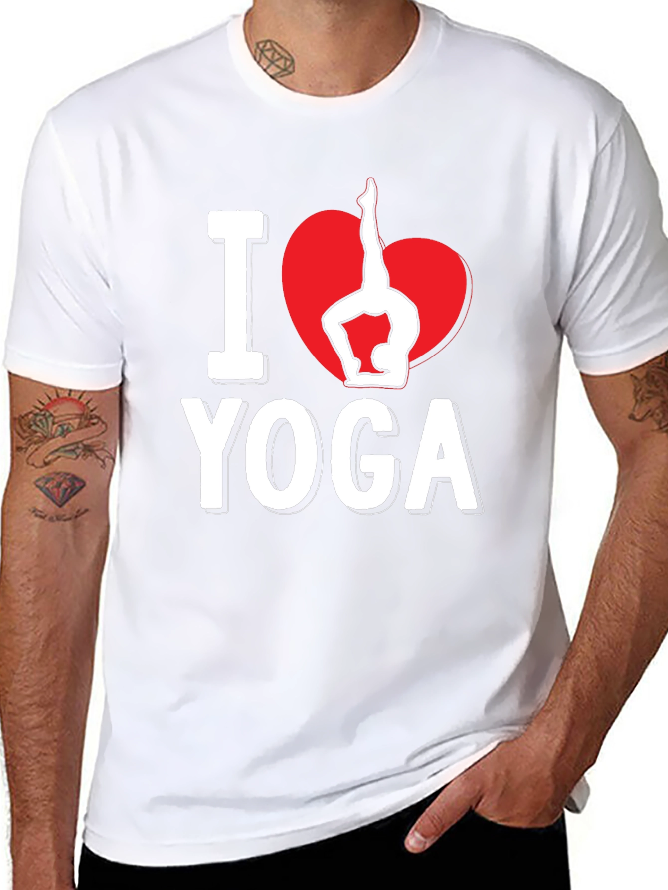 Black I Heart Yoga Black Graphic Tee view 8