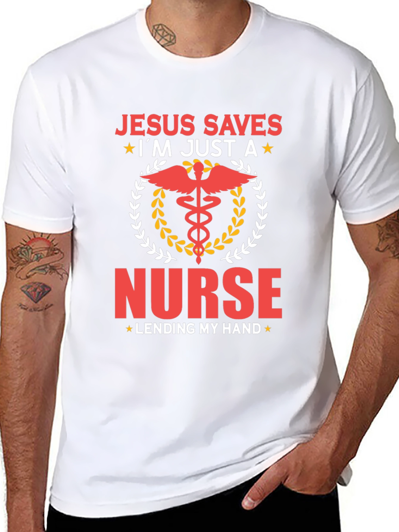 Black Jesus Saves I'm Just A Nurse T-Shirt view 8