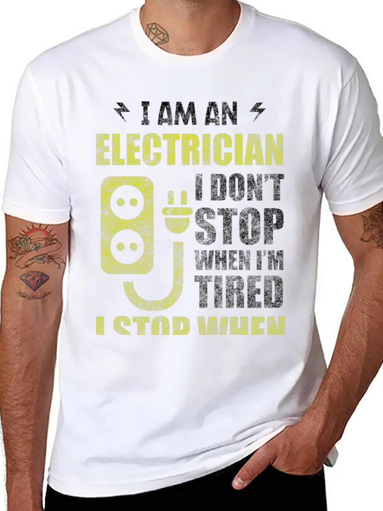 Black Electrician T-Shirt - Funny Electrical Worker Tee view 8