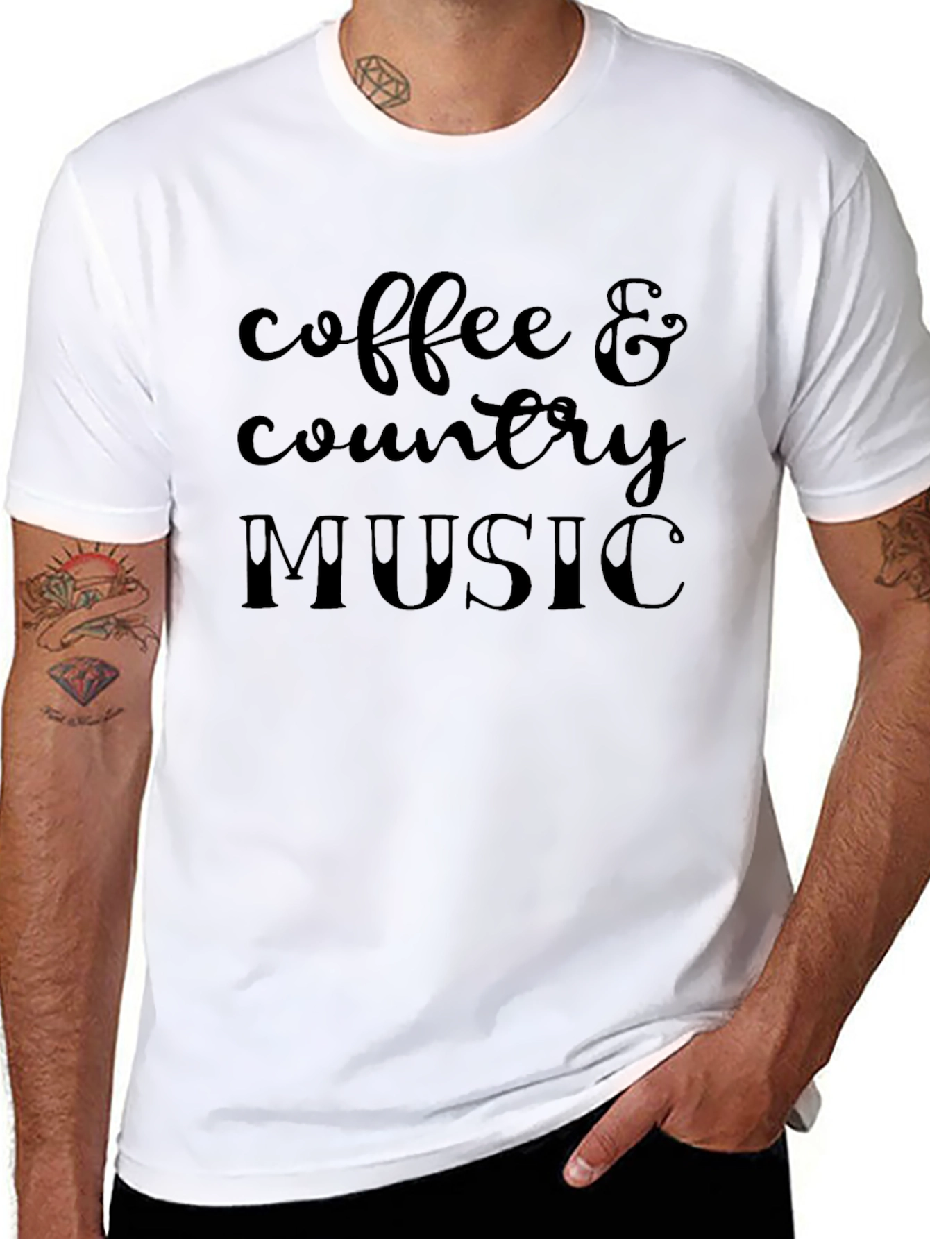 Black Coffee & Country Music Black T-Shirt view 8