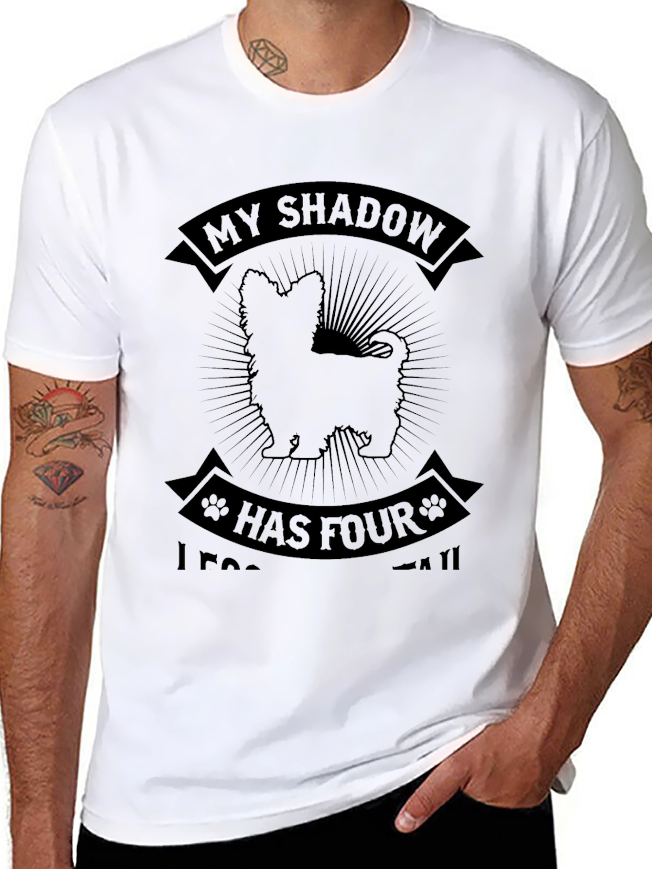 Black Dog Lover T-Shirt: My Shadow Has Four Paws view 8