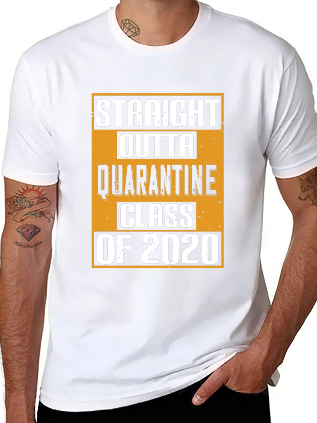 Black Straight Outta Quarantine Class of 2020 T-Shirt view 8