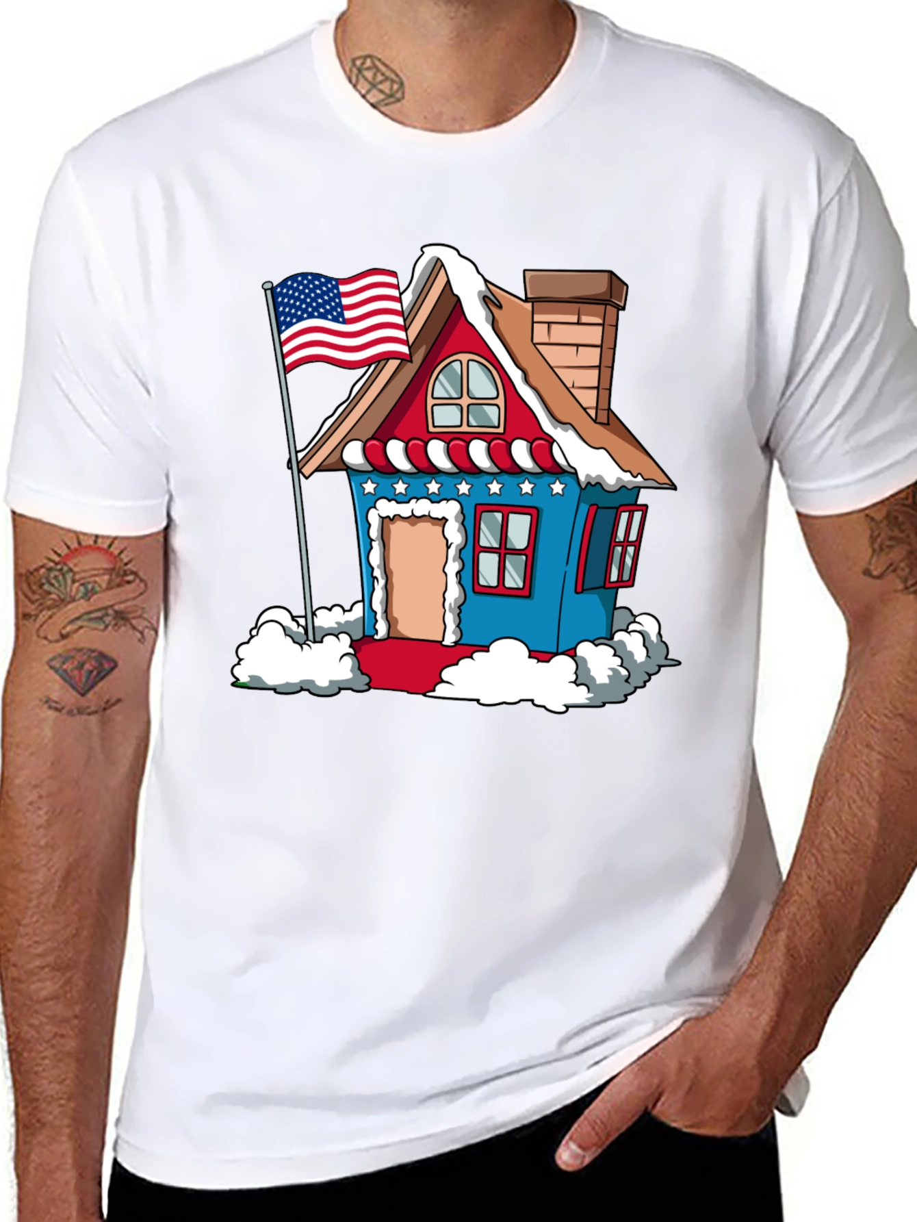 Black Patriotic House T-Shirt view 8