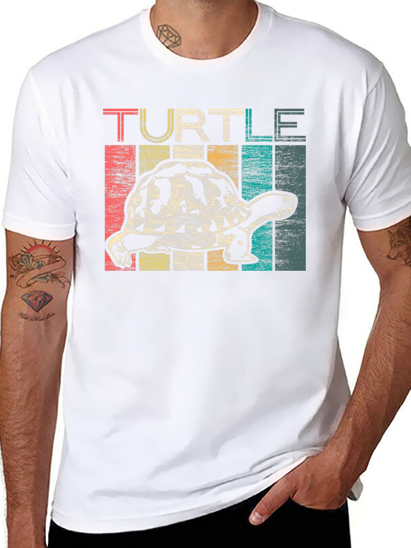 Black Retro Turtle Graphic T-Shirt - Vintage Style view 8