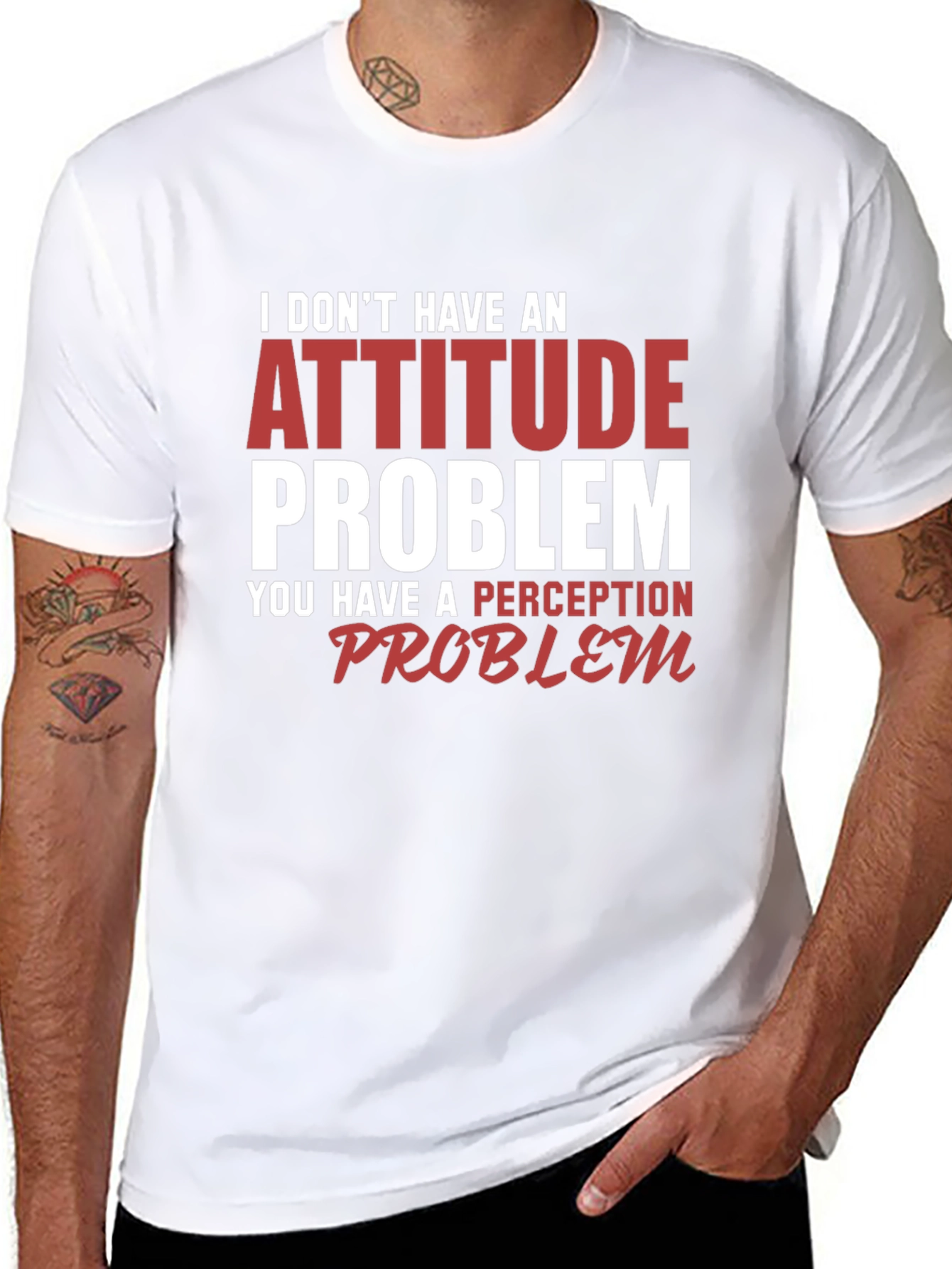Black Attitude Problem Graphic T-Shirt - Funny Sarcastic Tee view 8