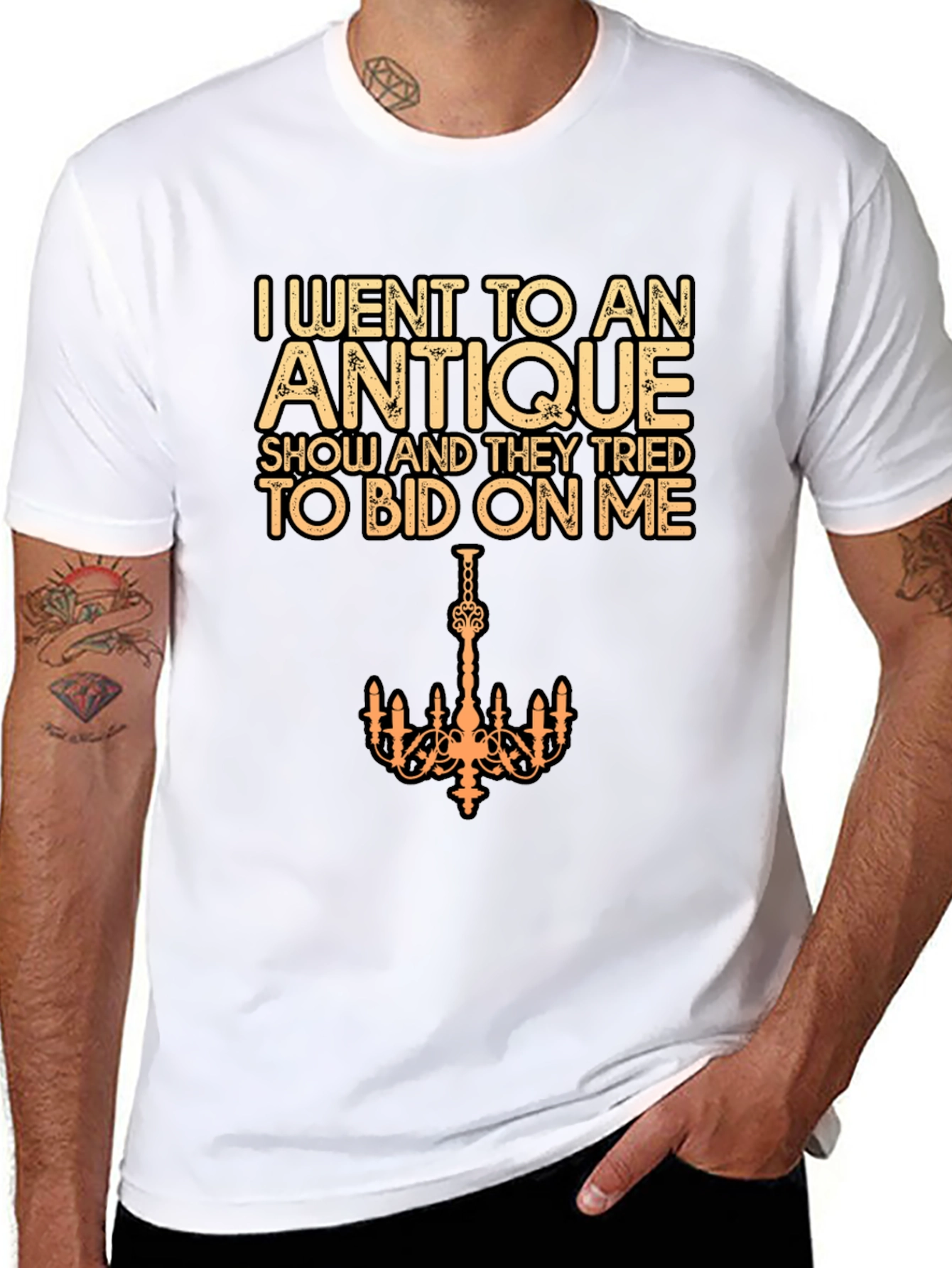 Black Antique Show Humor T-Shirt - Bid On Me view 8