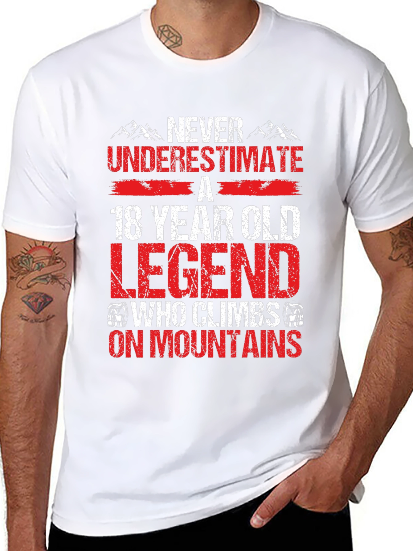 Black 18 Year Old Legend Who Climbs On Mountains T-Shirt view 8