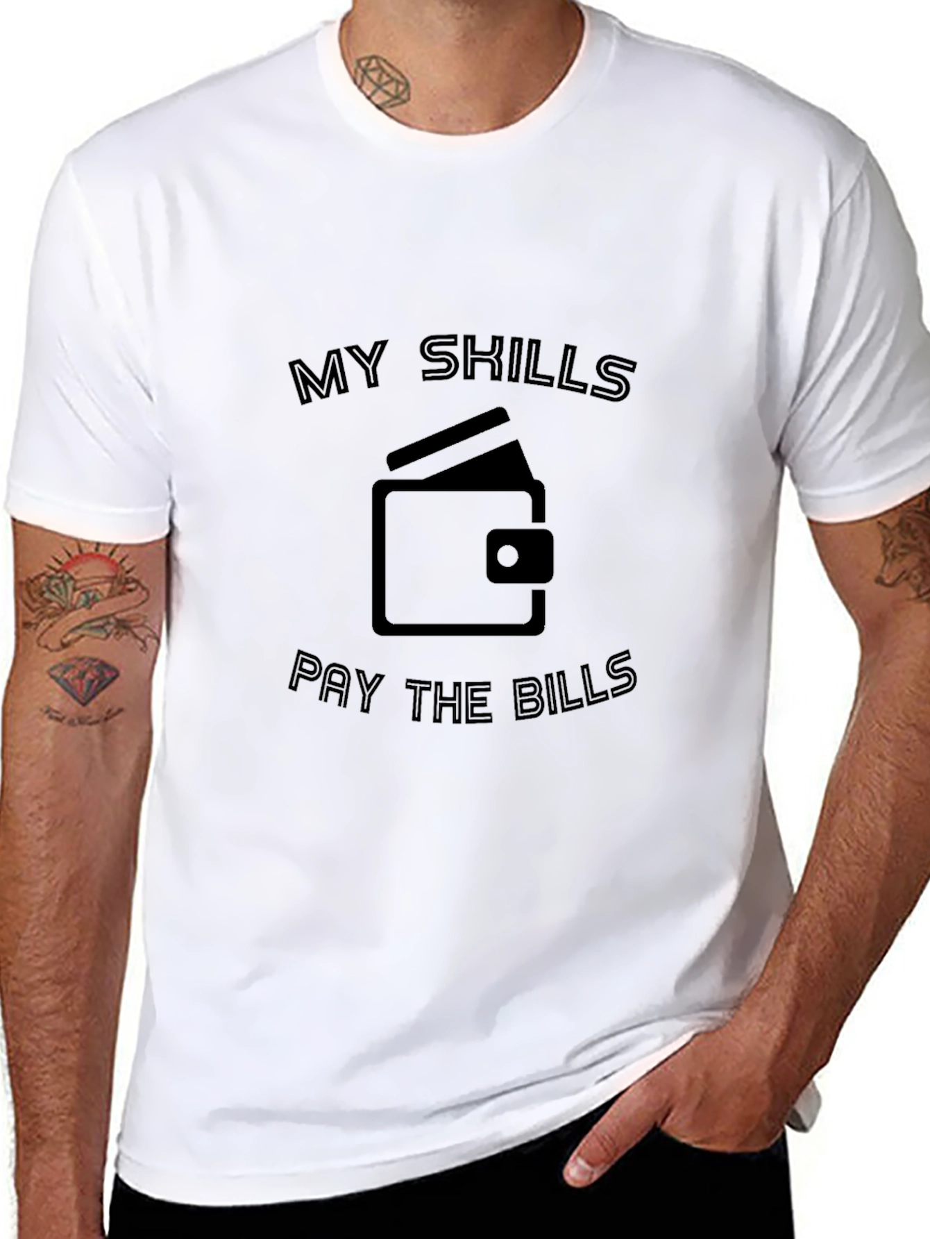 Black My Skills Pay The Bills T-Shirt view 8
