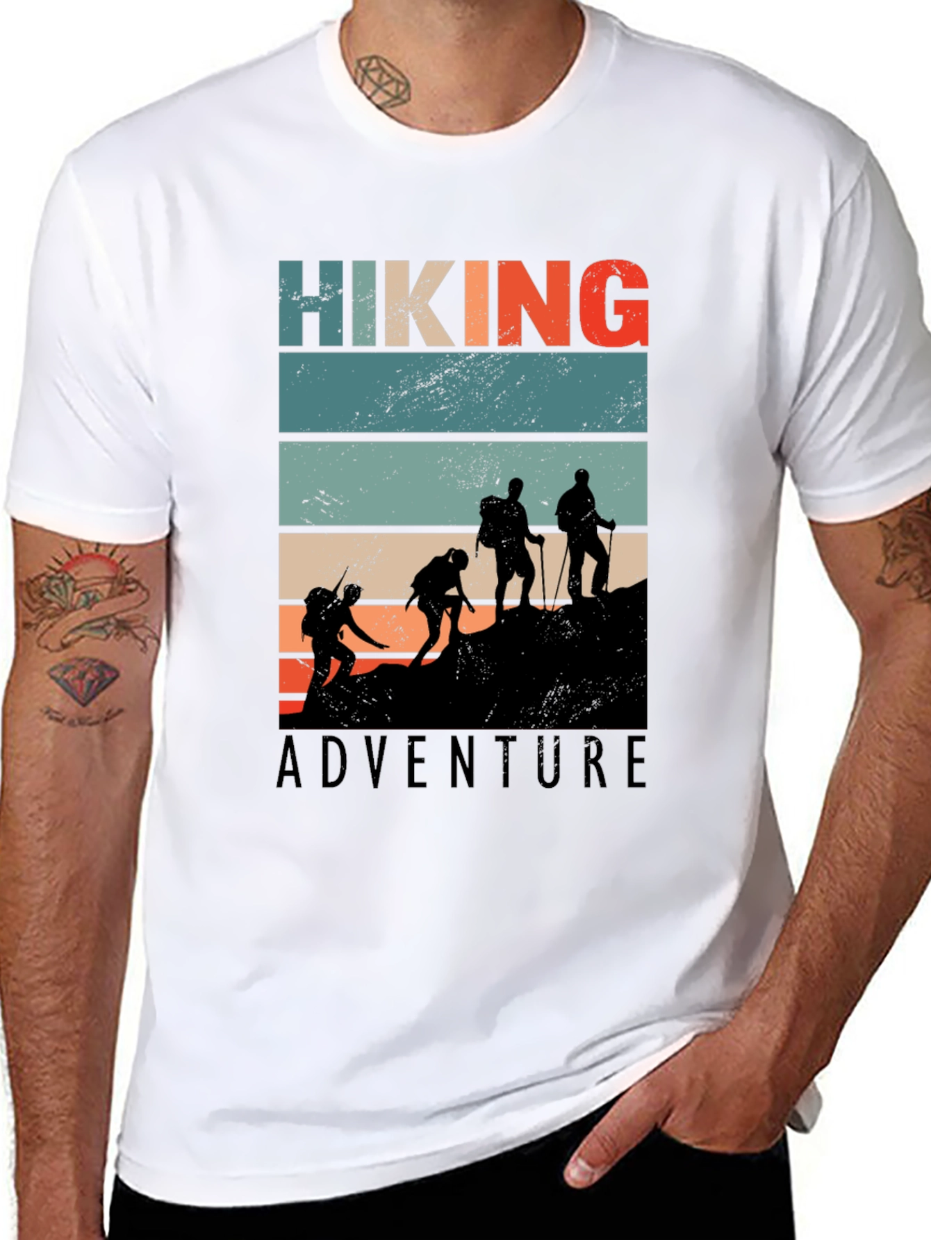 Black Hiking Adventure Graphic Tee - Retro Style view 8