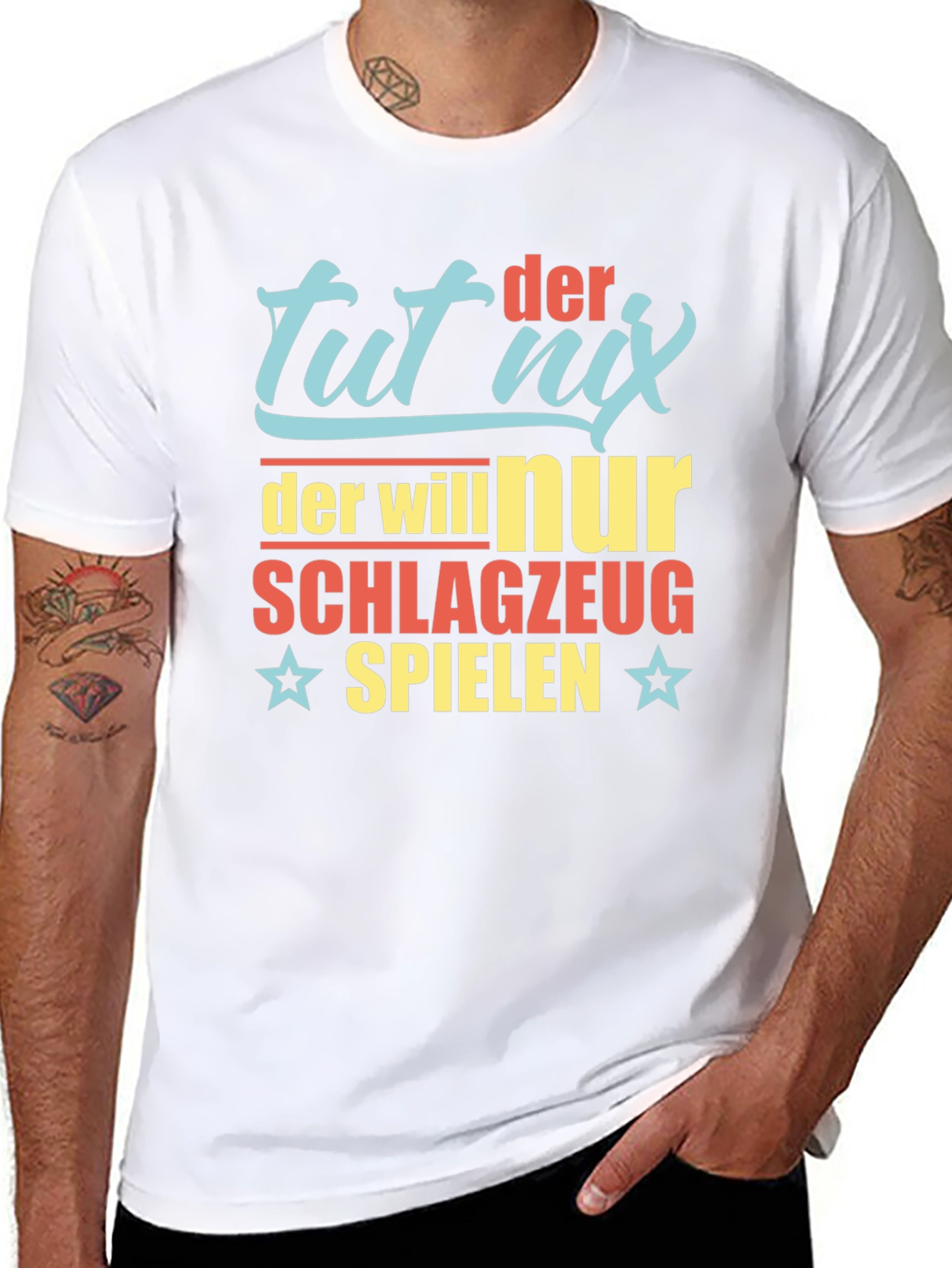 Black Tut Nix Drum T-Shirt - Funny German Drummer Tee view 8
