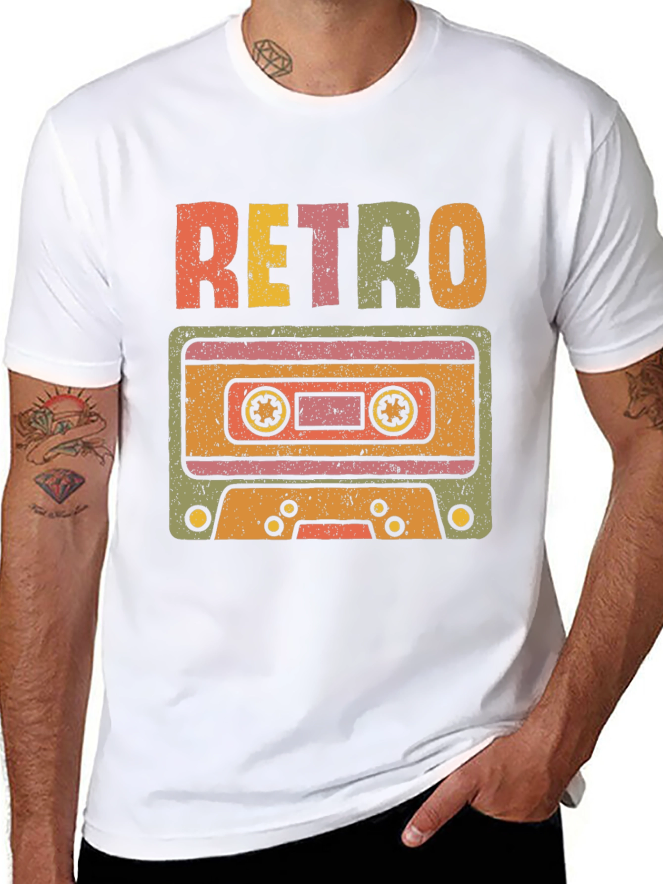 Black Retro Cassette Tape T-Shirt - Vintage Style view 8