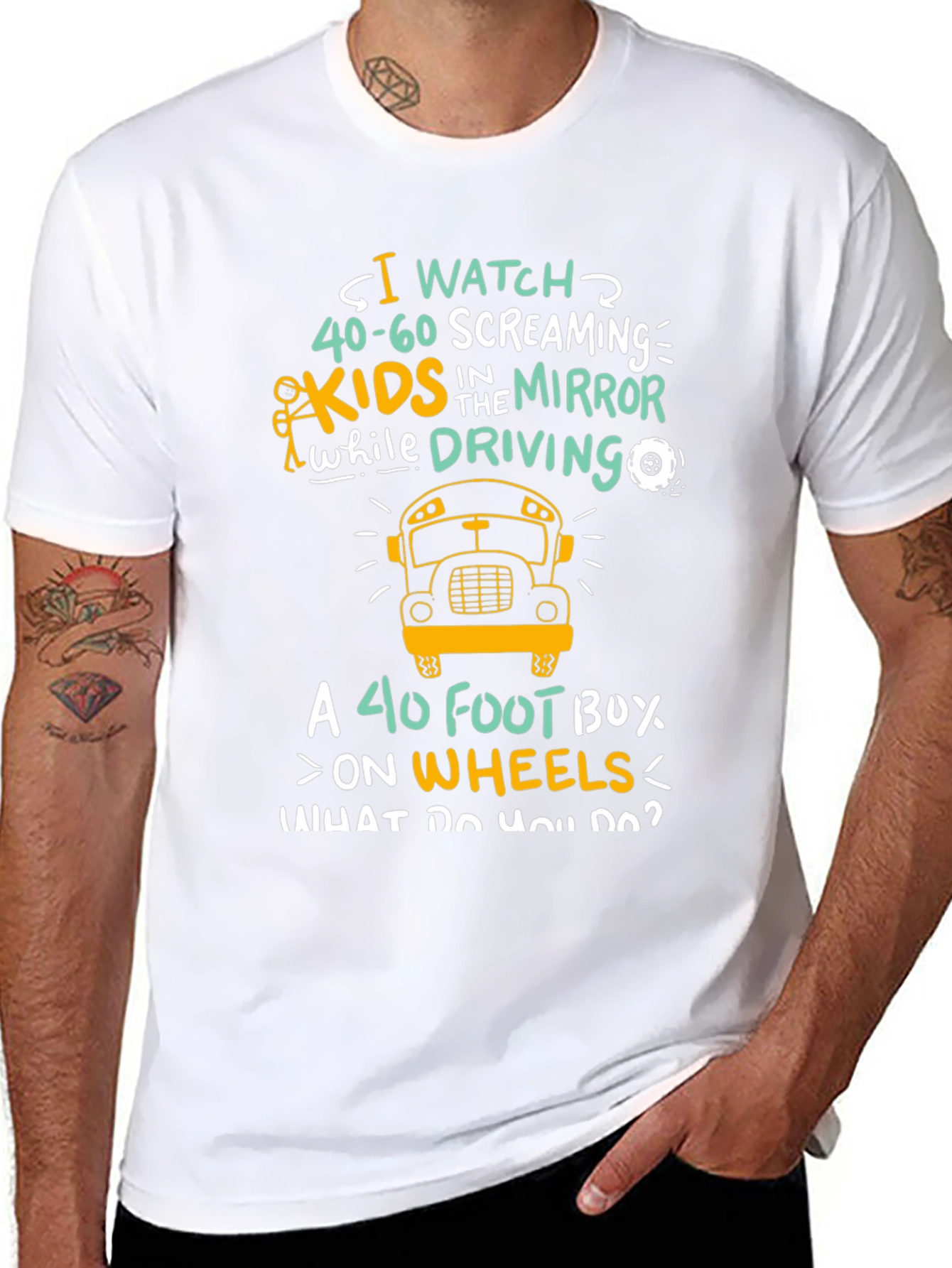 Black Funny School Bus Driver T-Shirt view 8