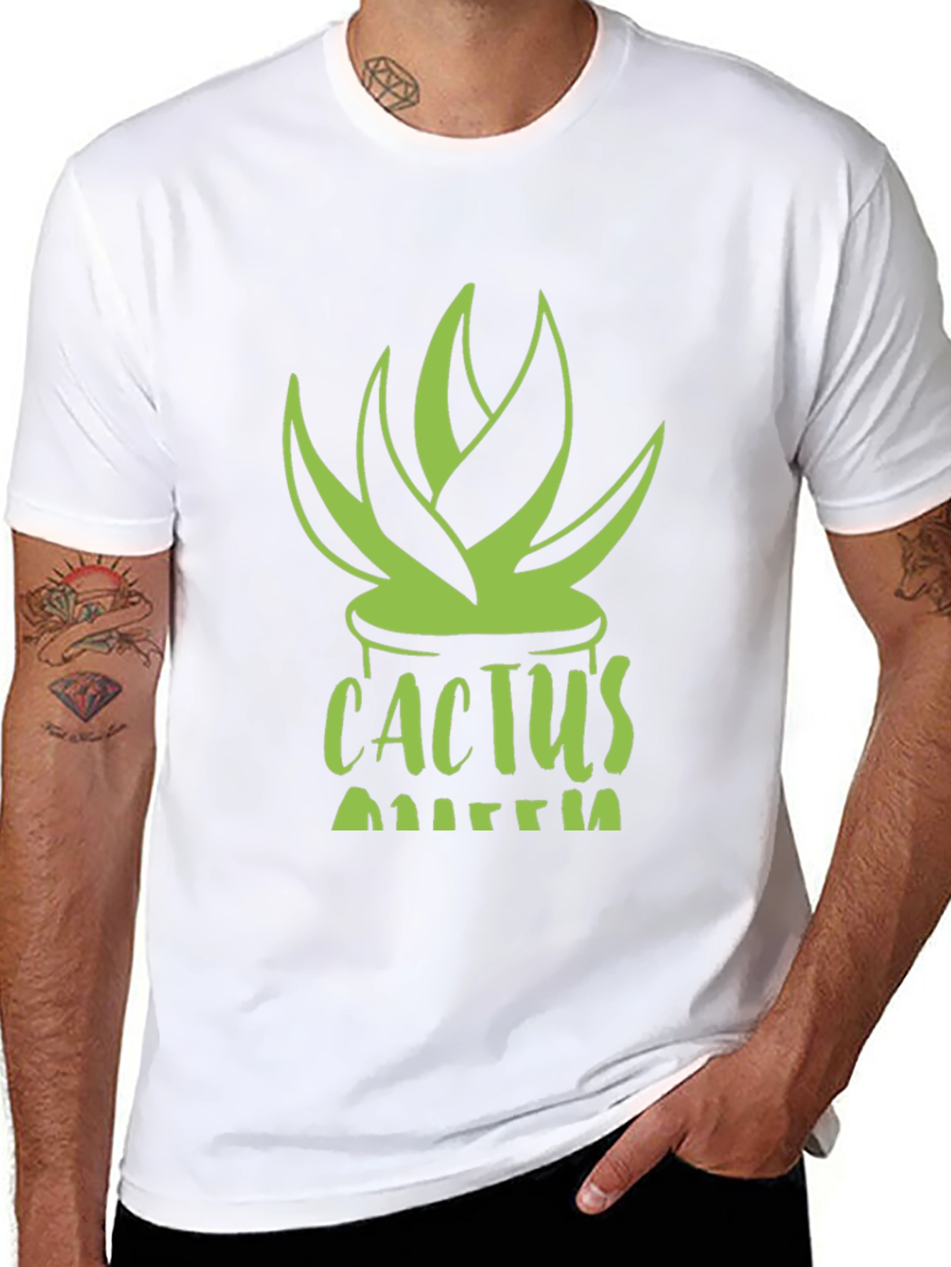 Black Cactus Queen Black T-Shirt - Stylish Plant Lover Tee view 8