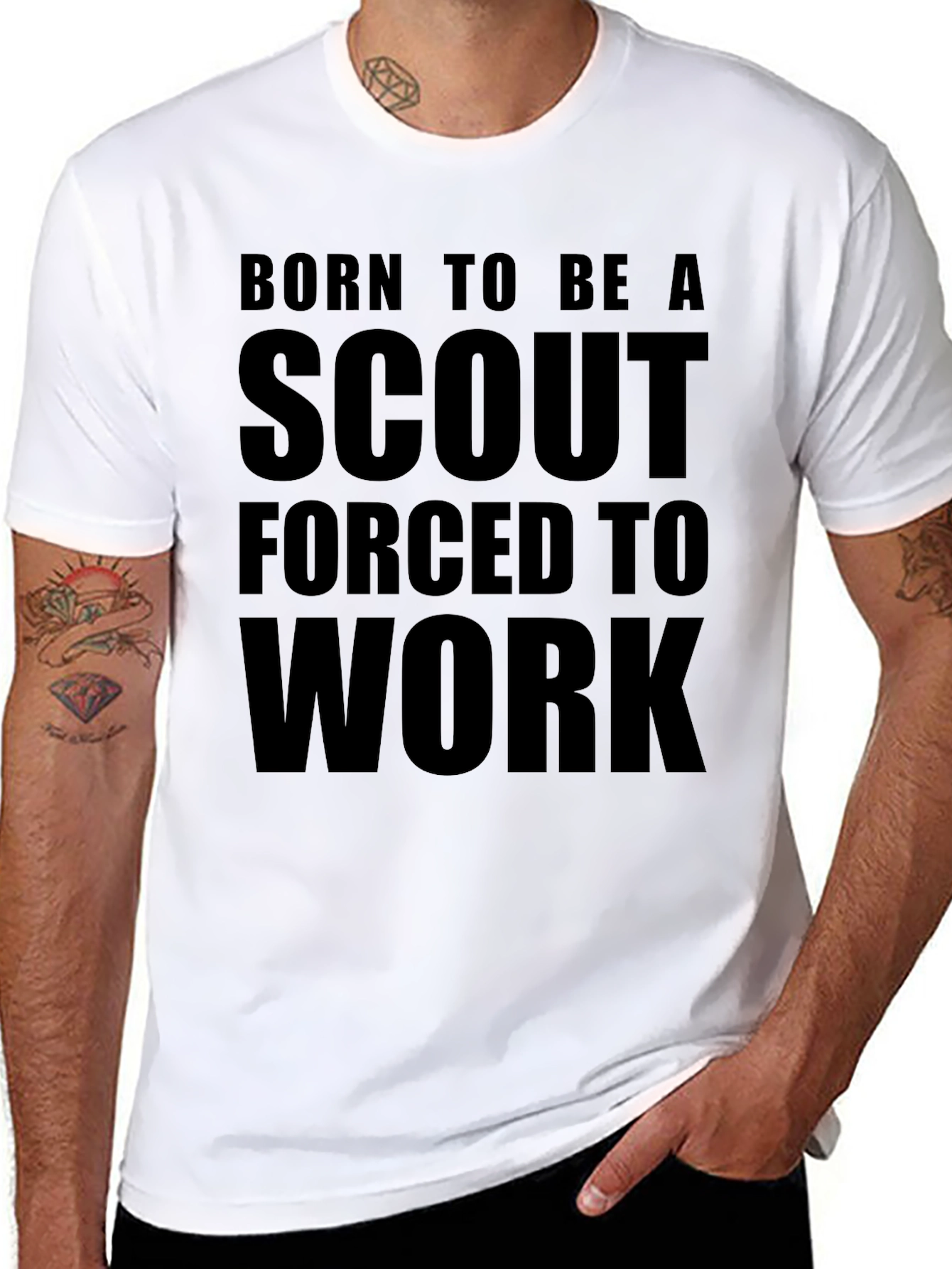 Black Born to Be a Scout T-Shirt view 8