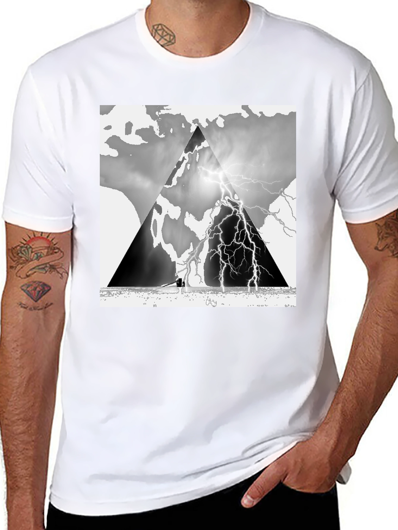 Black Stormy Mountain T-Shirt view 8