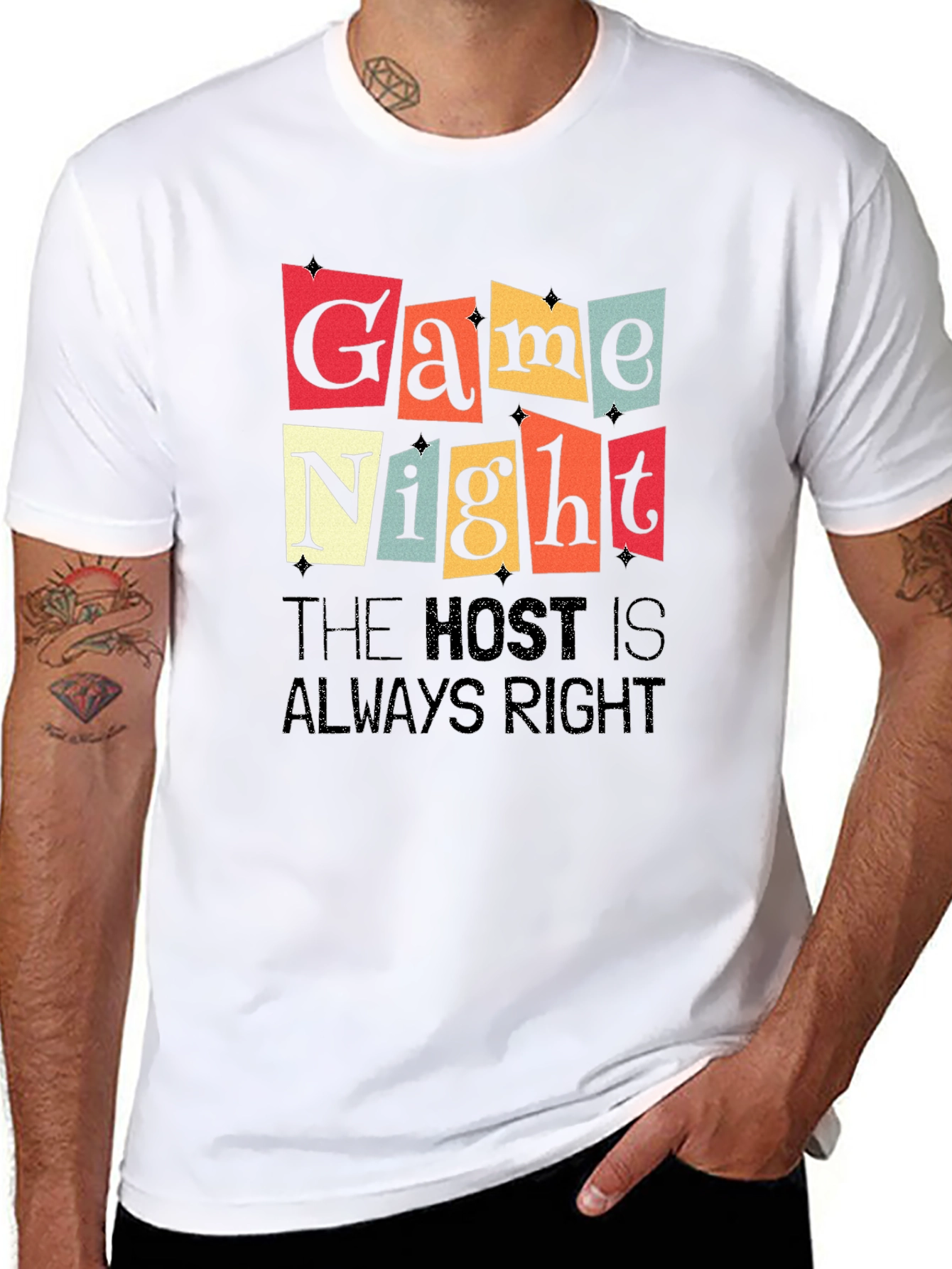 Black Game Night T-Shirt - The Host is Always Right view 8
