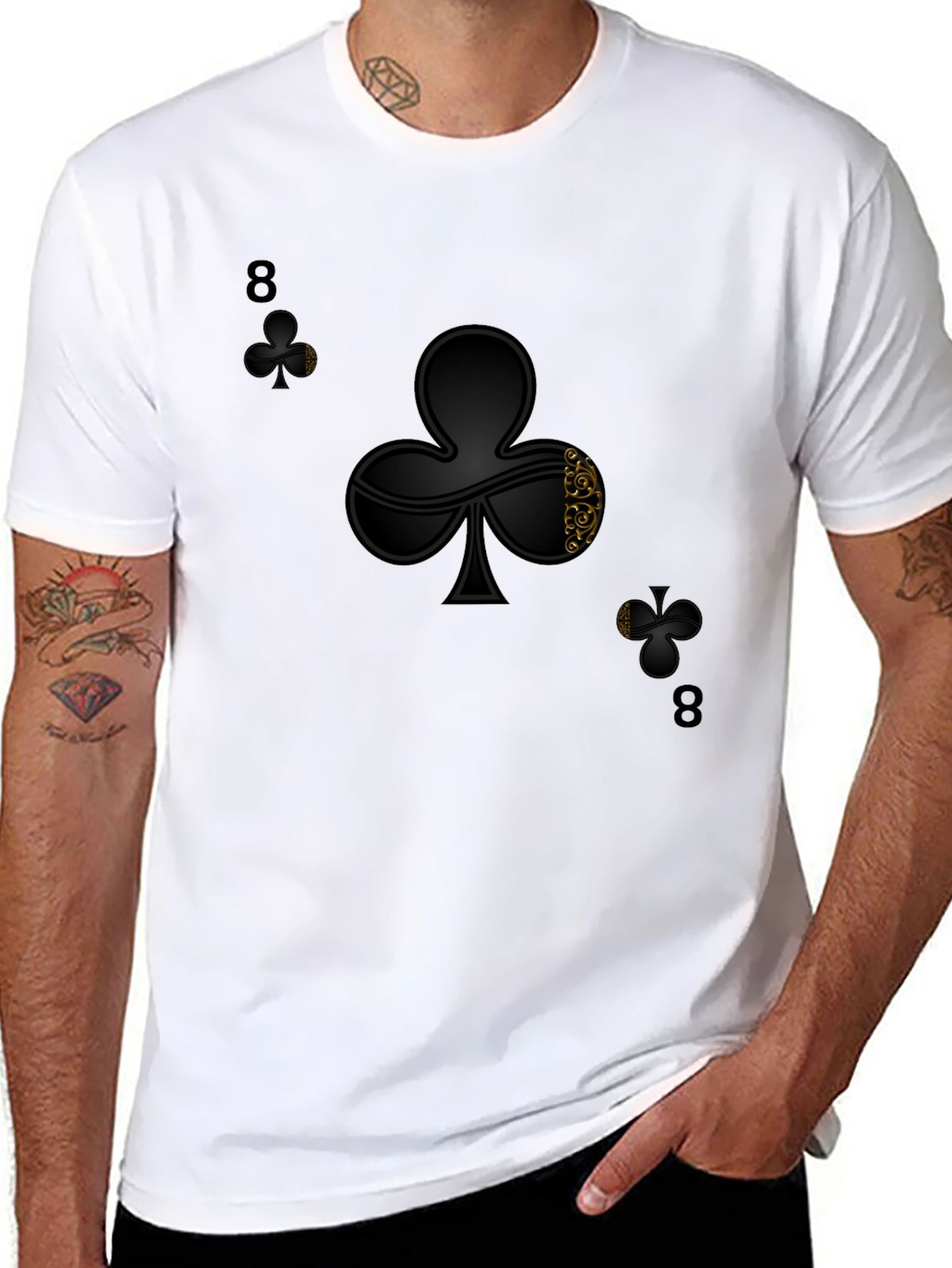 8 of Clubs Graphic Tee - Stylish Black T-Shirt - 8