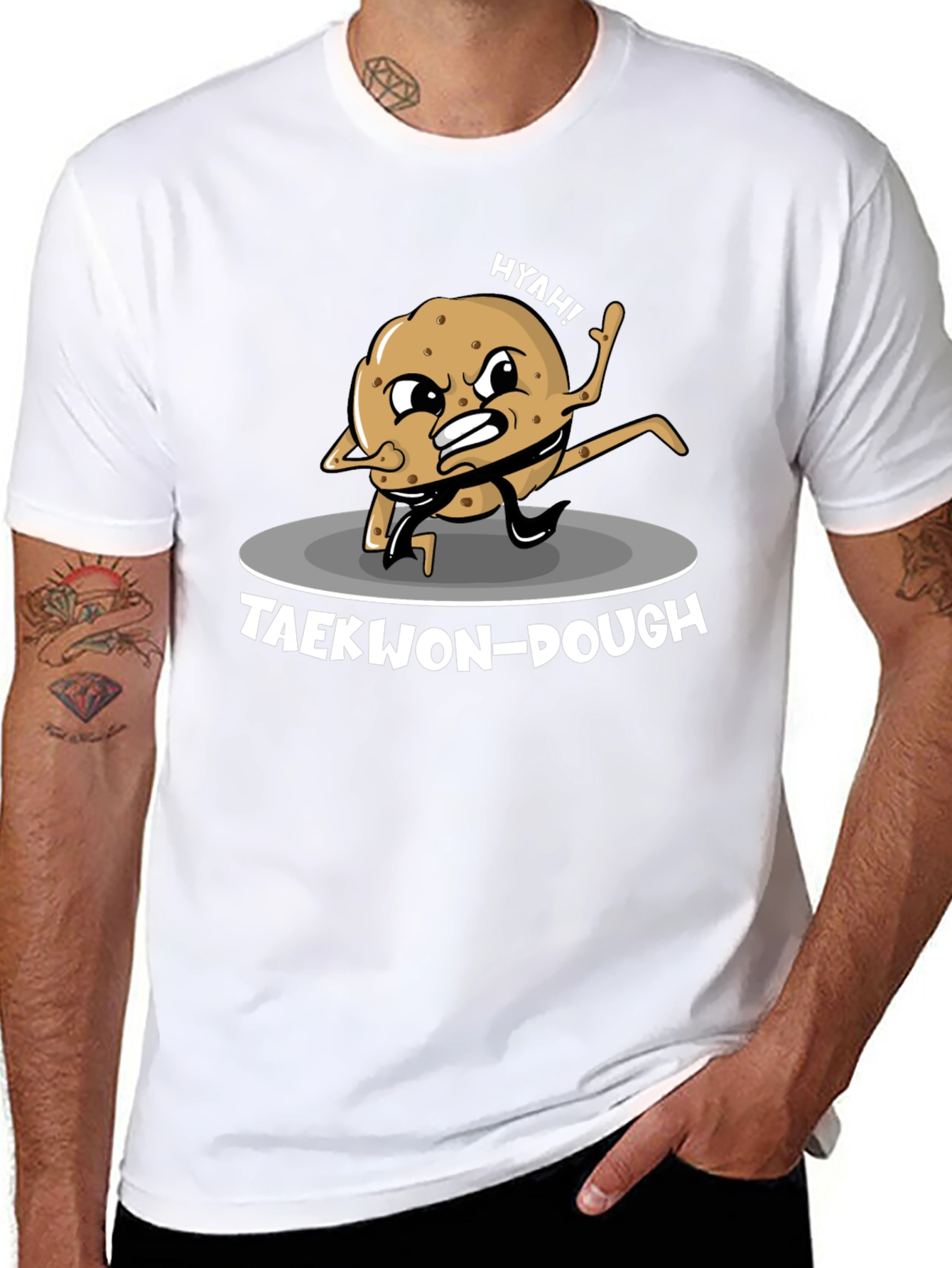 Black Taekwon-Dough Funny Graphic T-Shirt view 8