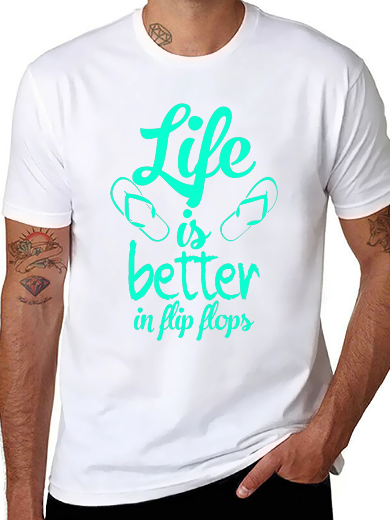 Black Life is Better in Flip Flops - Graphic T-Shirt view 8
