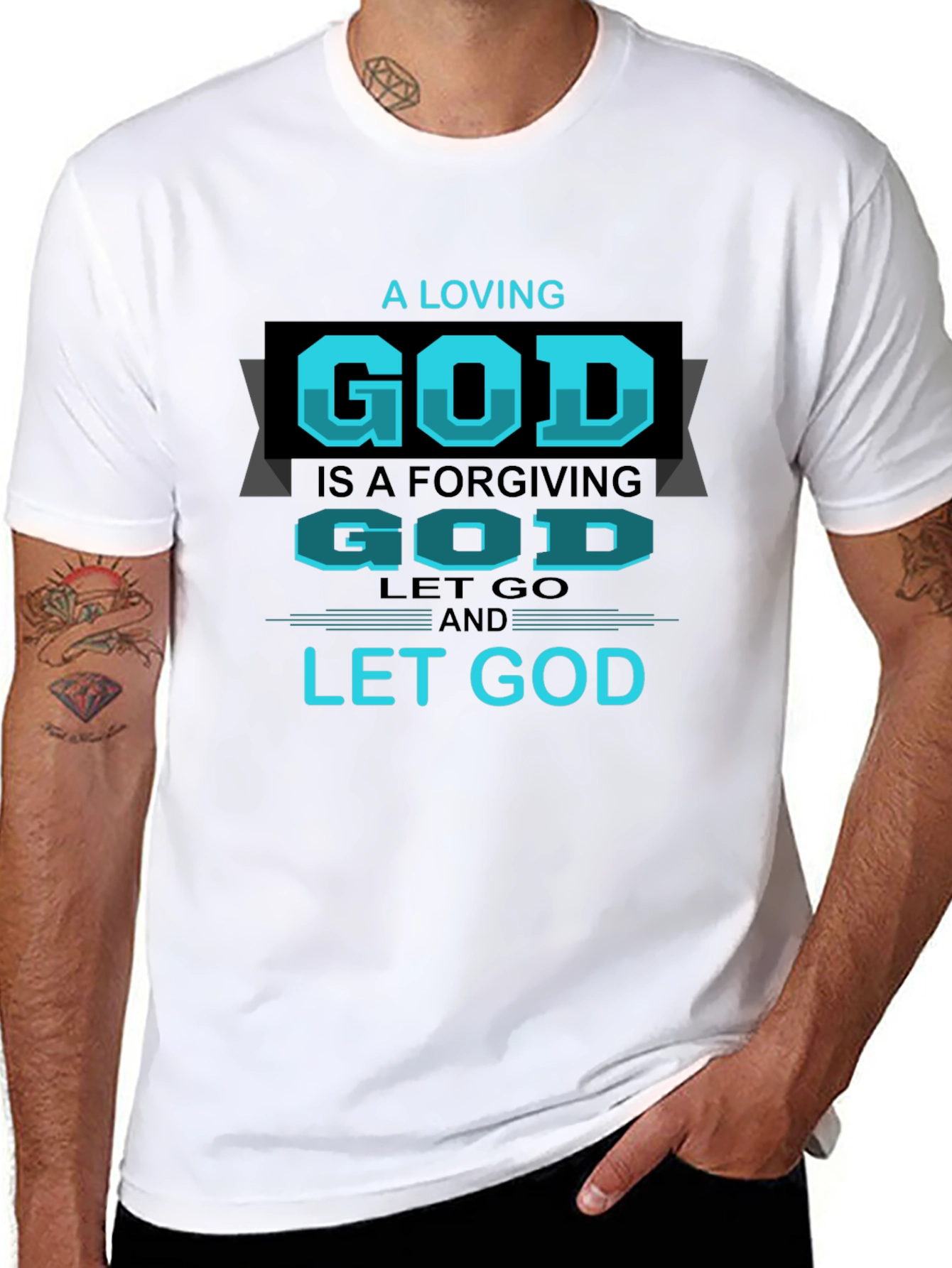 Black A Loving God Graphic T-Shirt view 8
