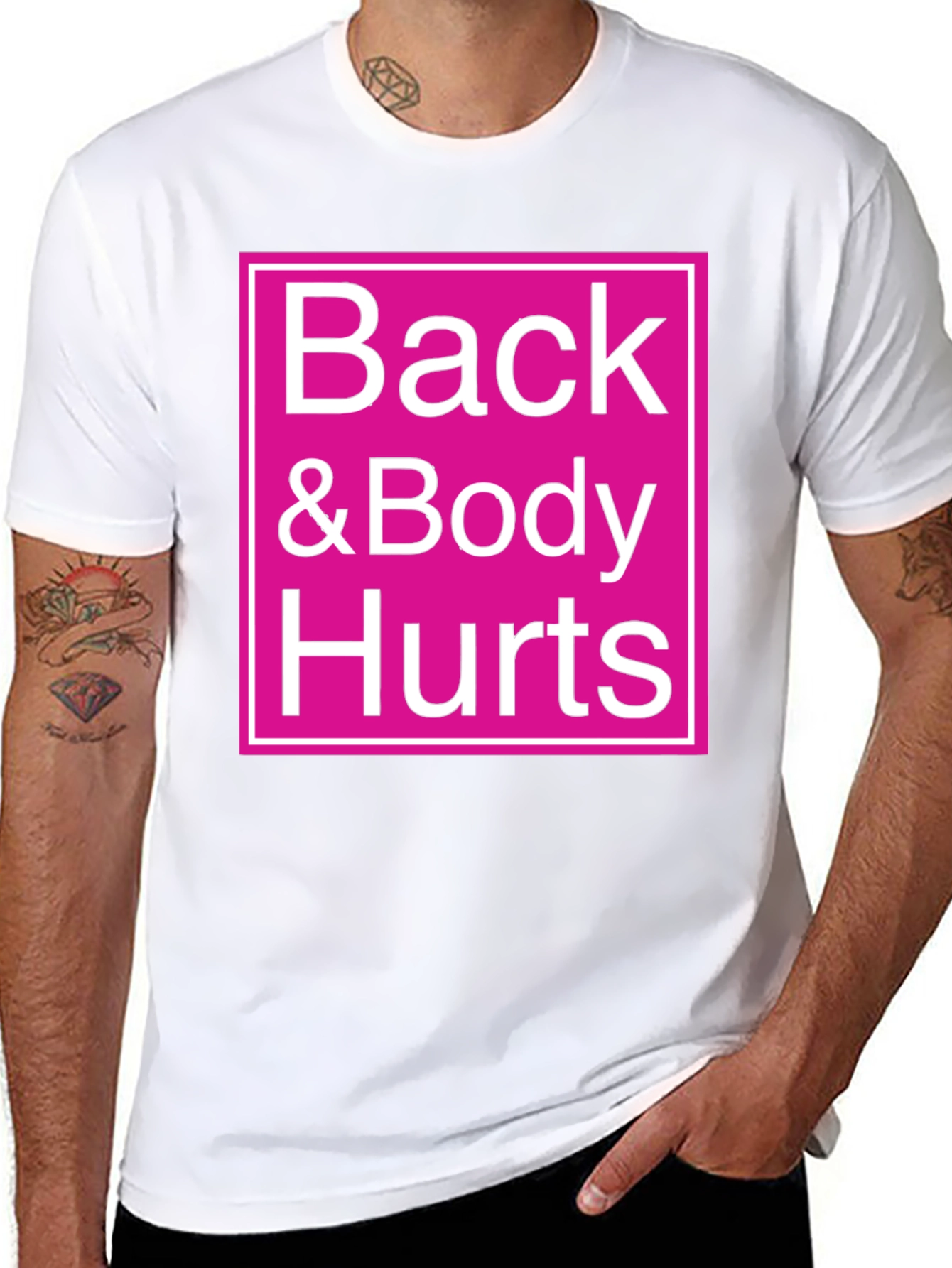 Black Back & Body Hurts Graphic Tee - Black view 8