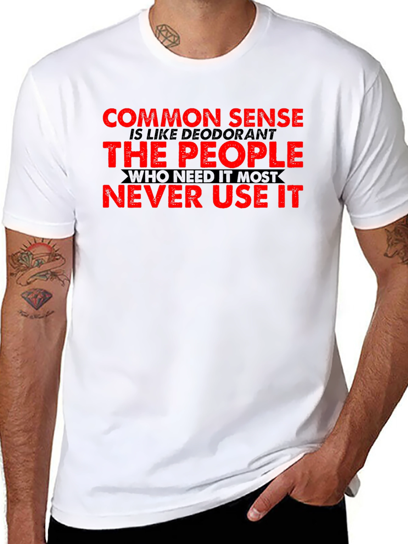 Black Common Sense Deodorant Graphic Tee view 8