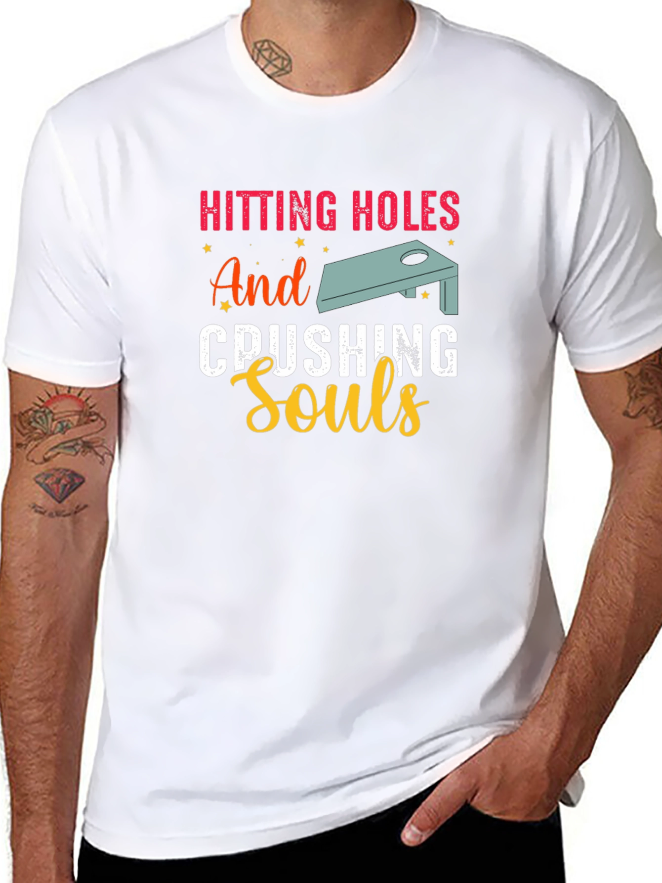 Black Hitting Holes and Crushing Souls Black T-Shirt view 8
