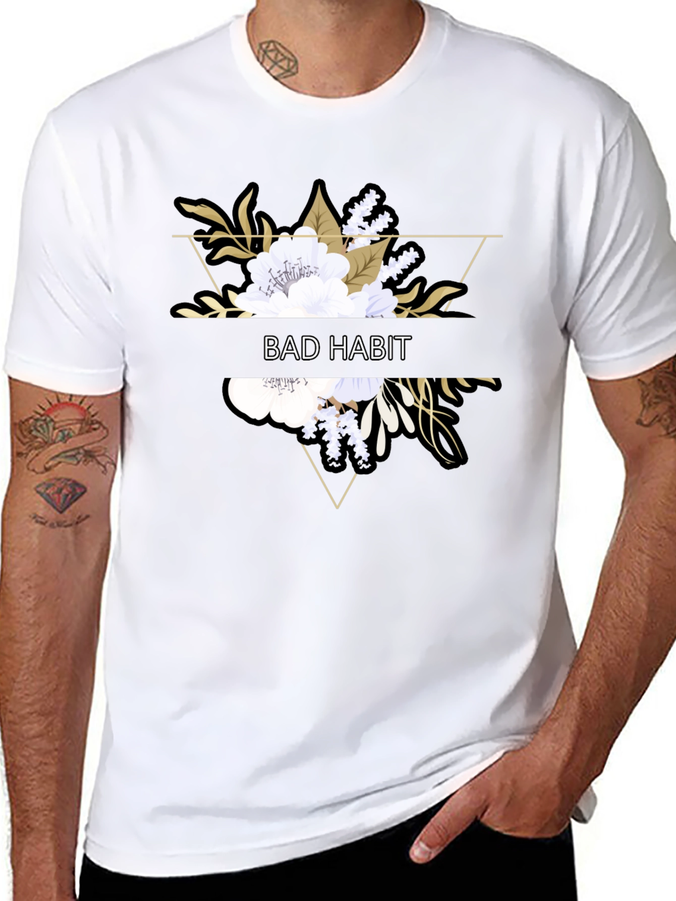 Black Bad Habit Floral Graphic Tee view 8