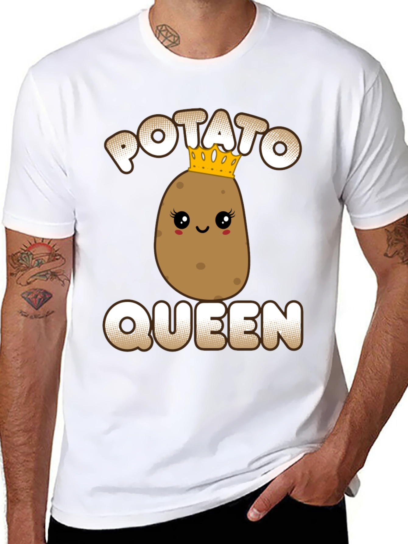 Black Potato Queen Graphic Tee - Funny T-Shirt view 8