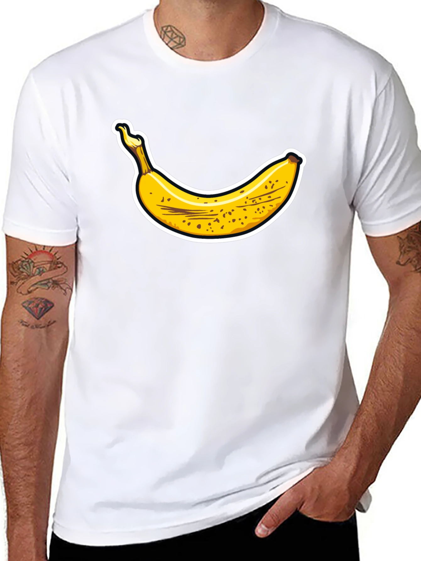 Black Banana Graphic Tee - Black Cotton T-Shirt view 8