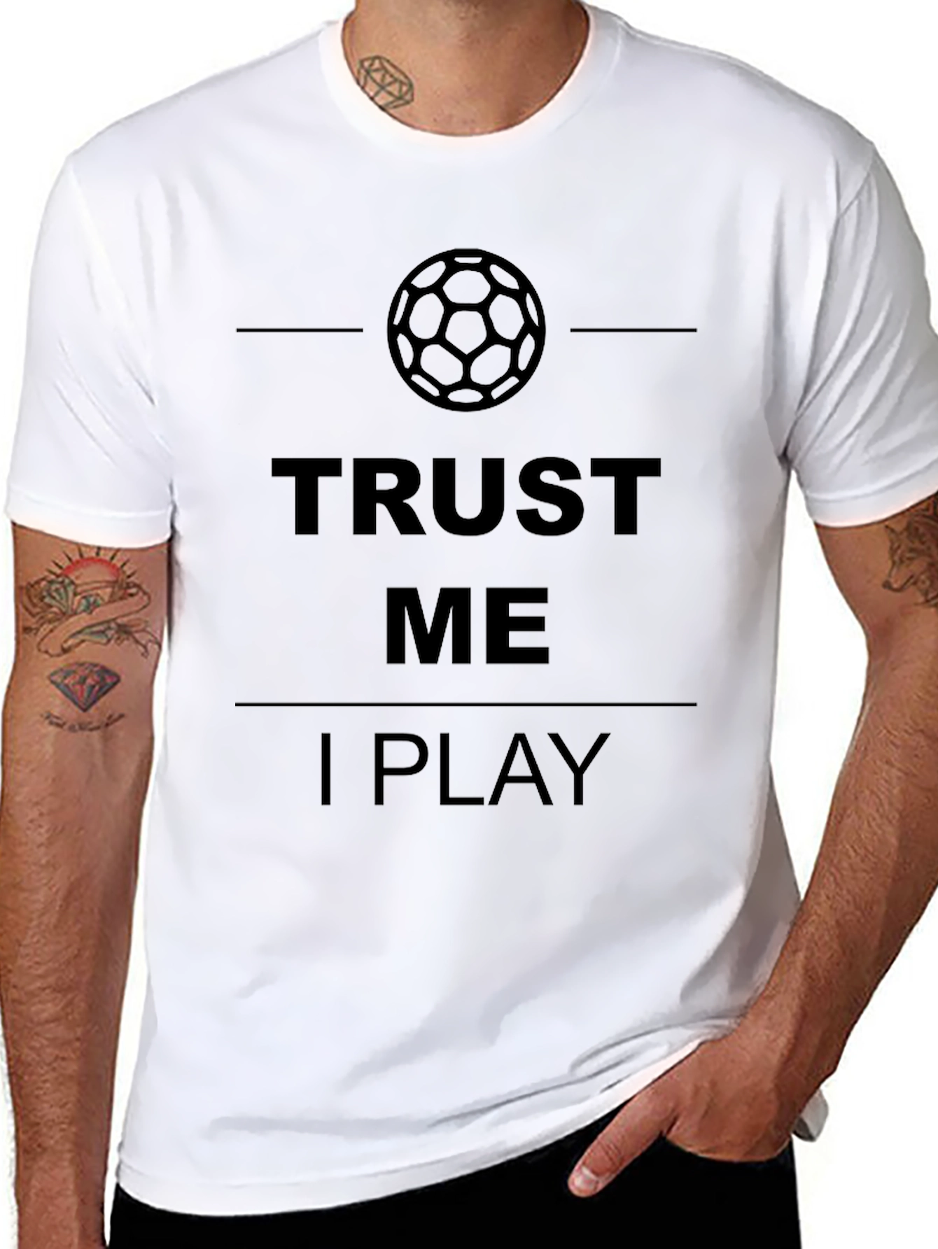 Black Trust Me I Play Soccer Graphic T-Shirt - Mens Black Tee view 8