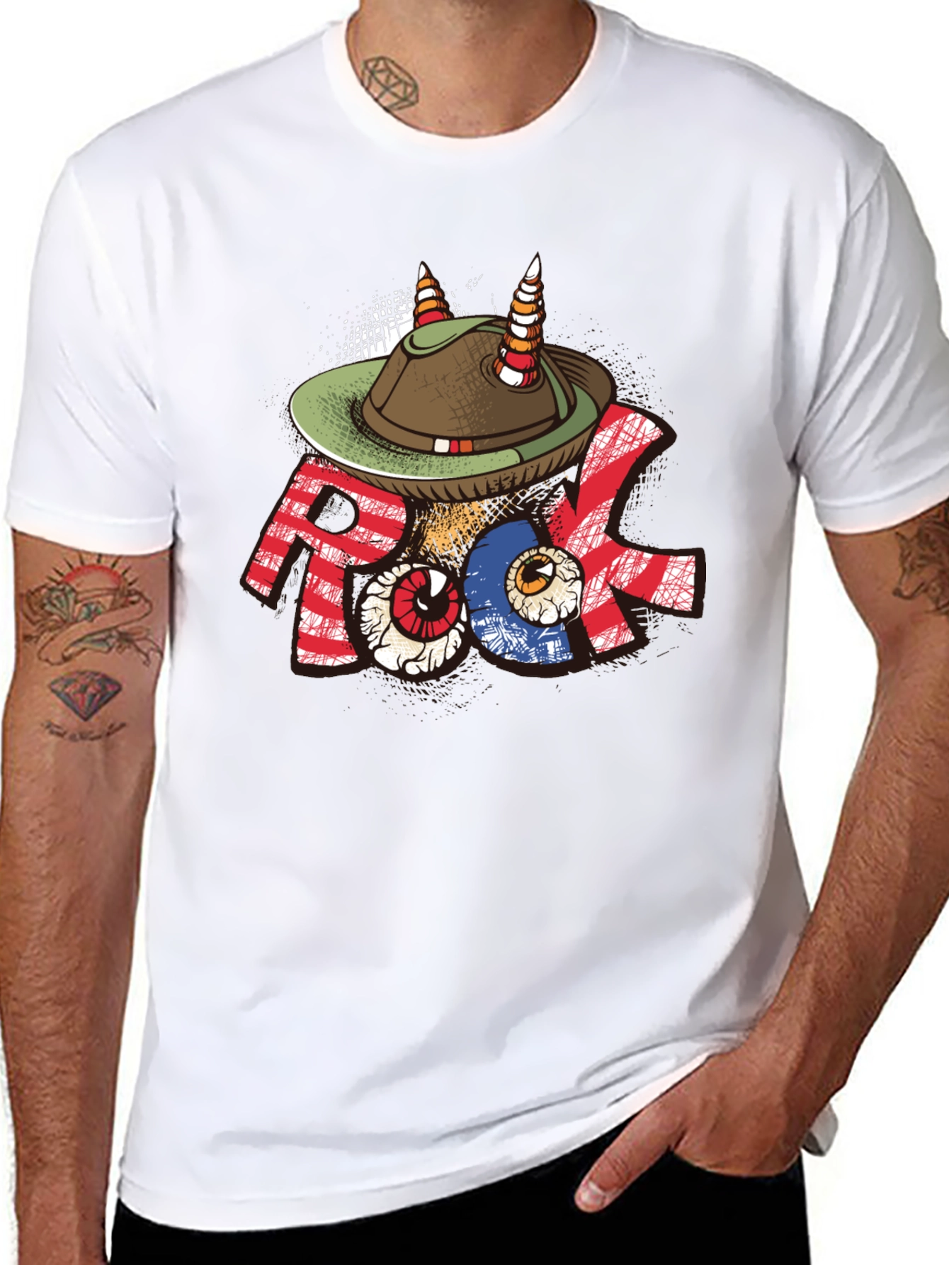 Black Rock Music Hat T-Shirt view 8