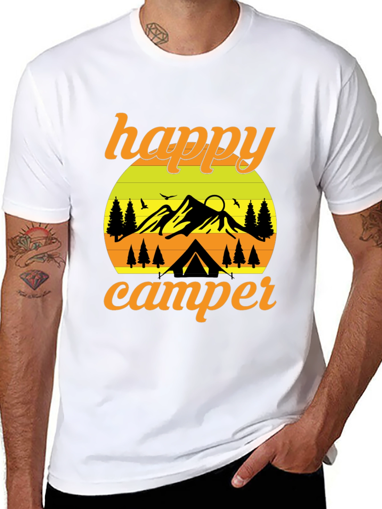 Black Happy Camper Graphic T-Shirt - Outdoor Adventure view 8